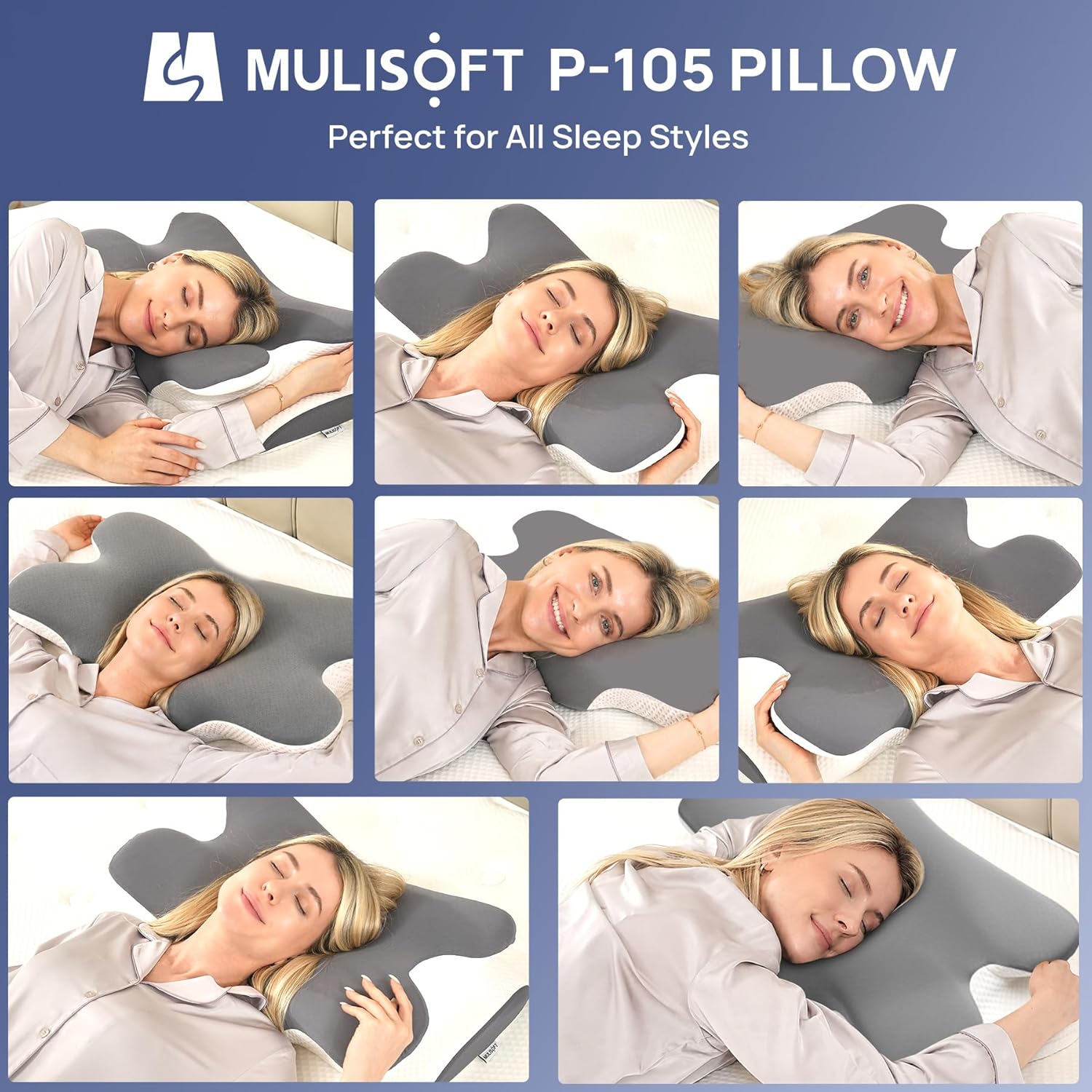Detalle 2 de MULISOFT Memory Foam Pillow 2‑height ergonomic pillow