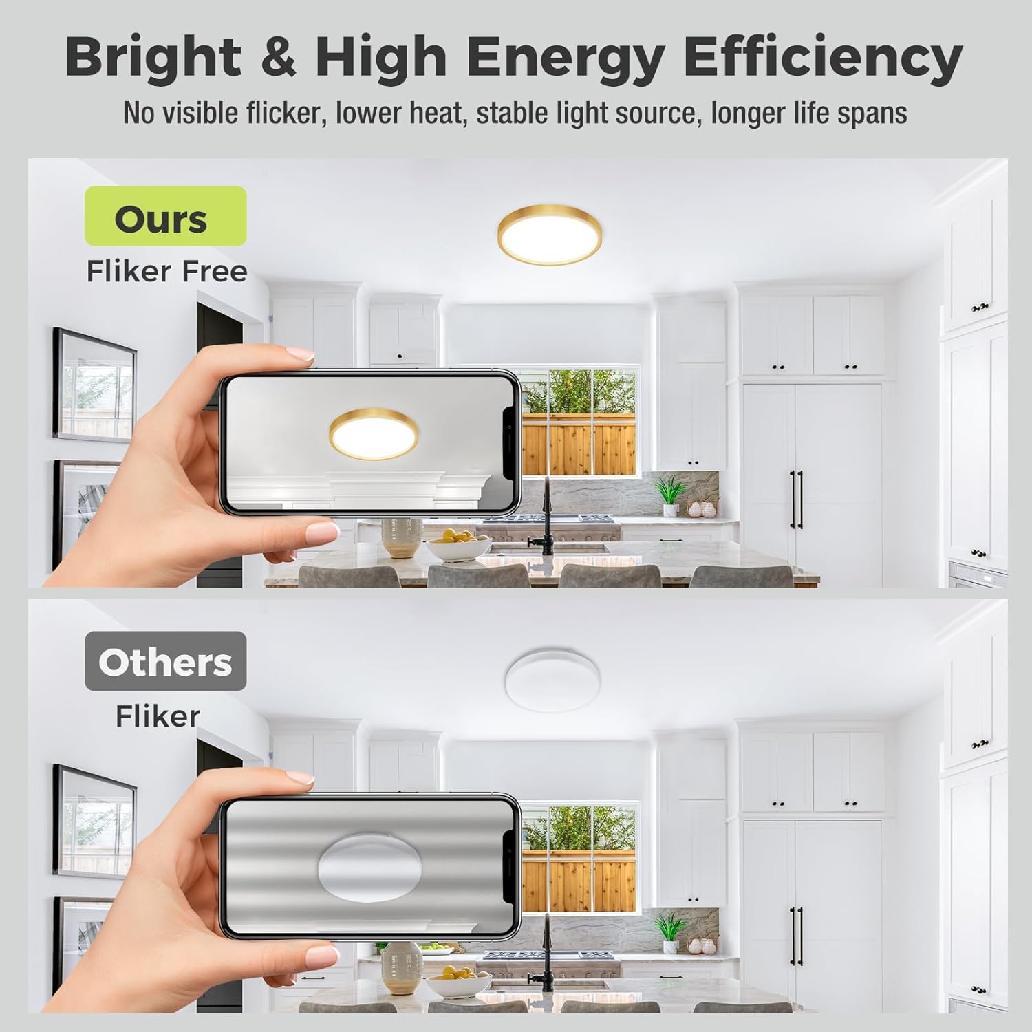 Thumbnail 6 de hepside LED Ceiling Light: 22cm Gold Round IP54, 3 Colour Temperatures, 3000K/4000K/6500K