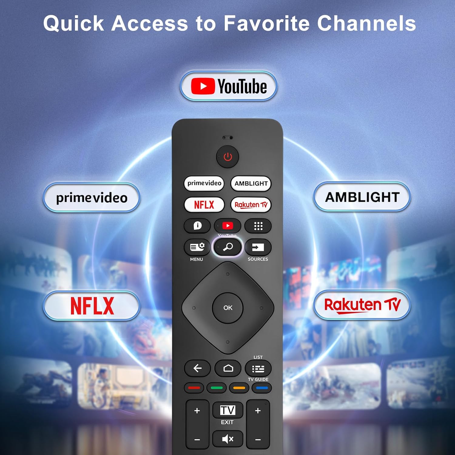 Thumbnail 3 de Télécommande universelle Ambilight pour TV Philips (Smart TV 4K OLED/LED/FHD) – Plug-and-Play