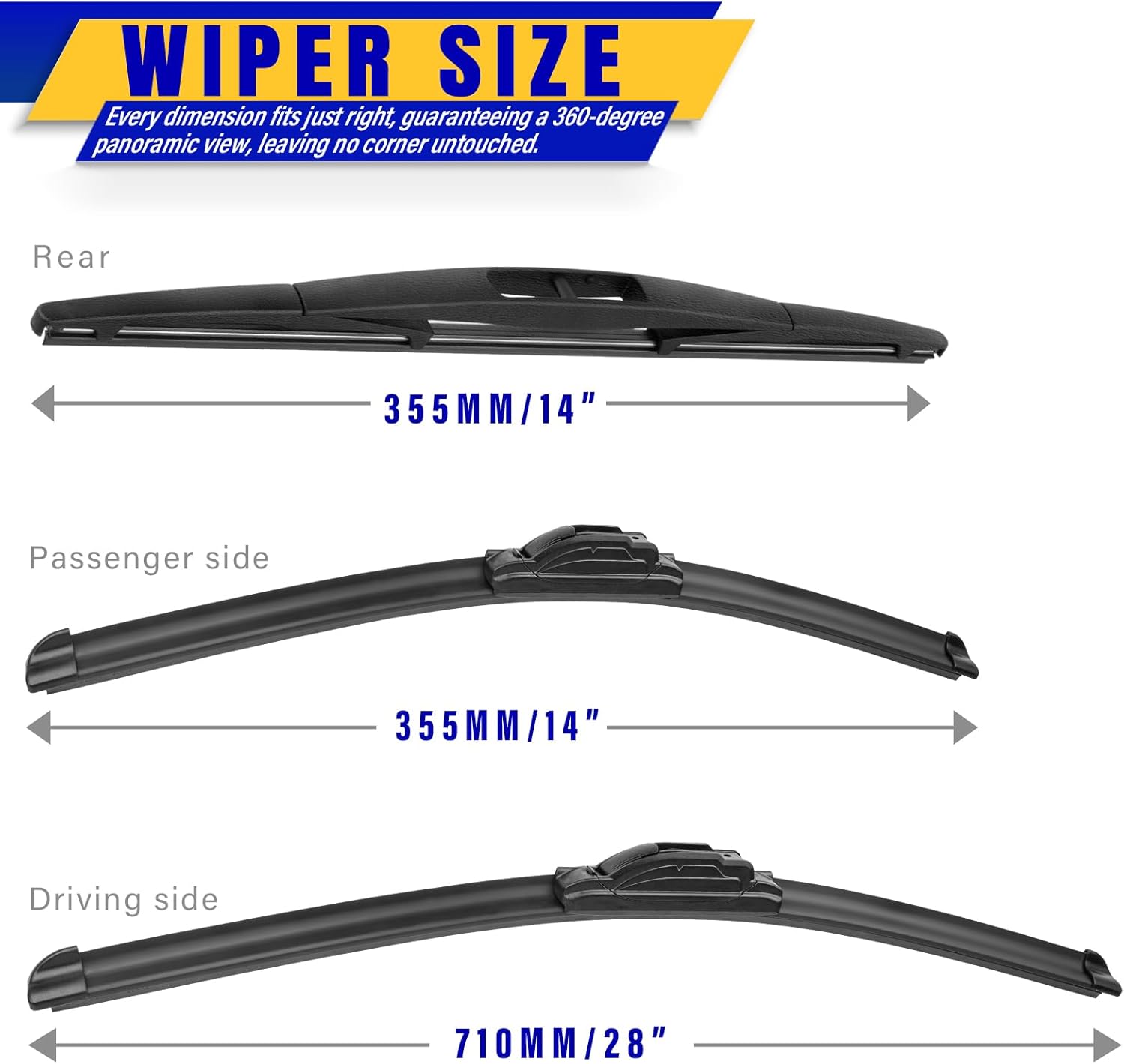 Thumbnail 1 de Honda Fit 28"/14"/14" Wiper Blades Set