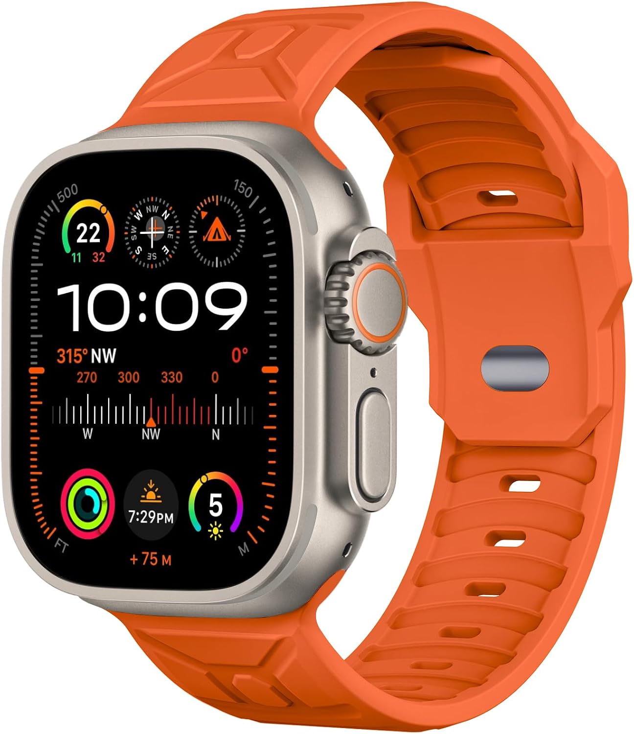 Detalle de Tighesen US4-MAD Silicone Sport Band for Apple Watch, Orange