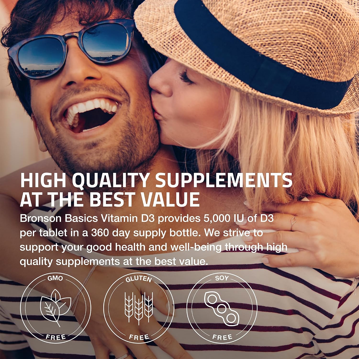 Detalle 2 de Bronson Vitamin D3 5,000 IU Tablets, 360 Count, Non-GMO, Gluten-Free