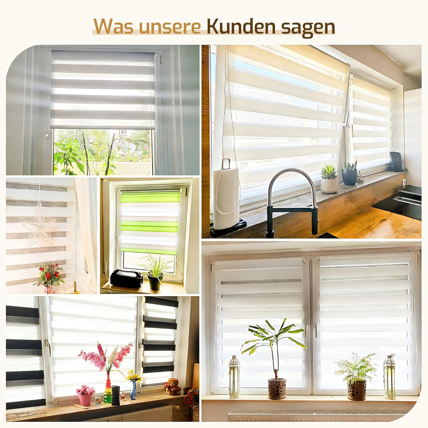 Thumbnail 4 de Grandekor Doppelrollo Klemmfix ohne Bohren 105x120 cm – Vielseitiges Innenrollo mit Streifenmuster