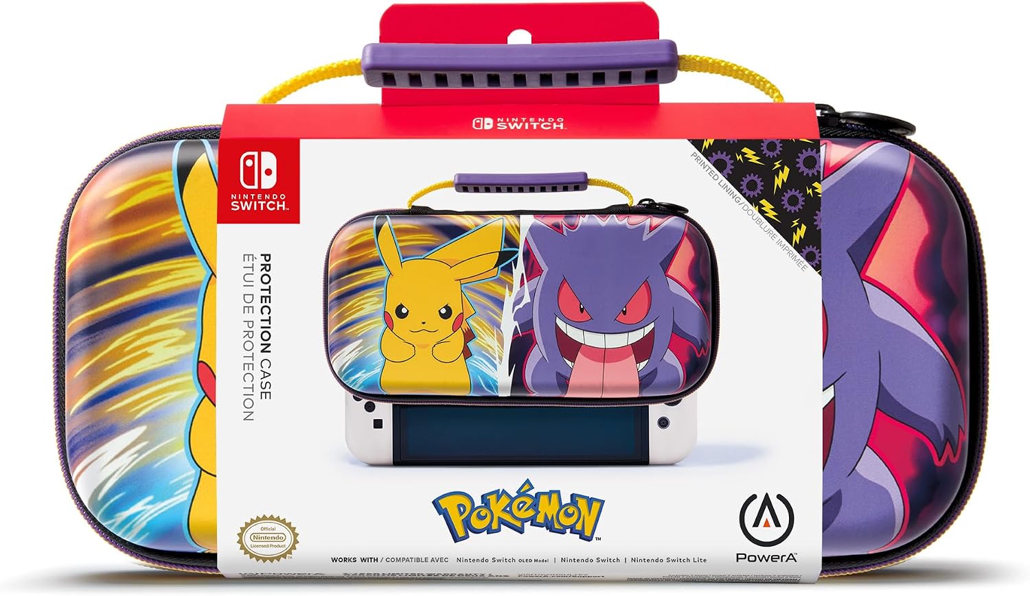 Detalle 2 de Protection Case for Nintendo Switch Pikachu vs Gengar