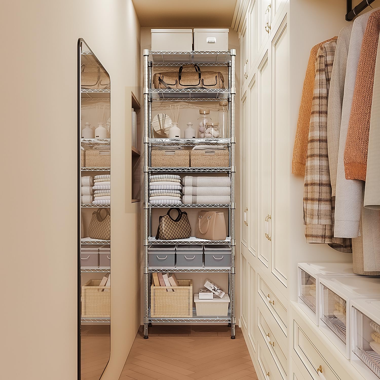 Thumbnail 6 de M MZG 8-Tier Storage Rack: 2000 lbs Capacity, Chrome Wire Shelving