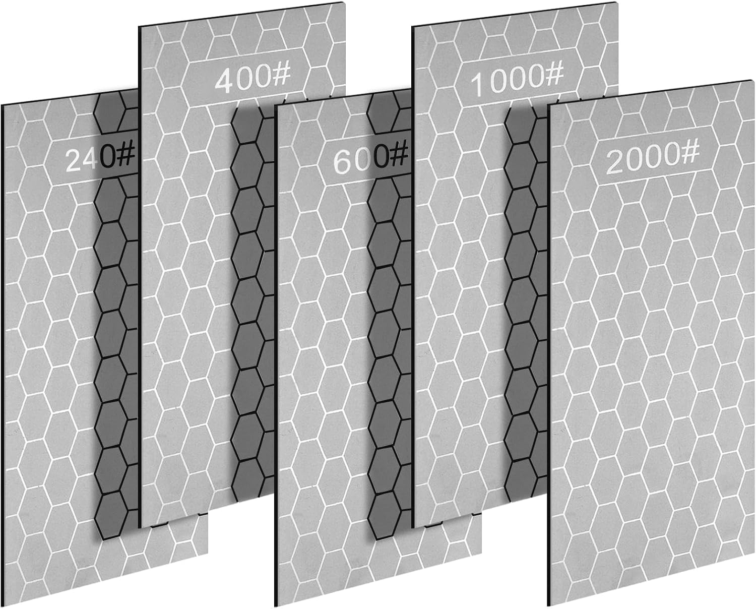 Detalle de Aolso diamantslijpstenenset met 5 korrels voor keuken- en tuinmessen