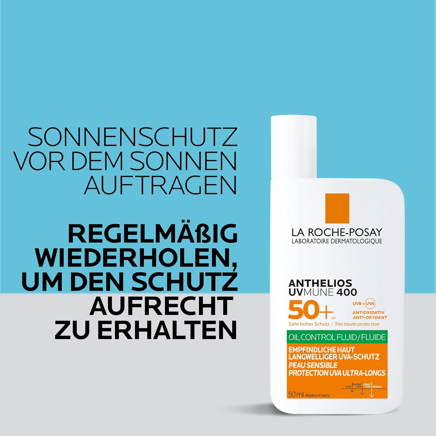 Thumbnail 6 de La Roche-Posay Anthelios UVmune 400 Oil Control Fluid LSF 50+ Sonnenfluid – für ölige Haut, transparent, 50 ml