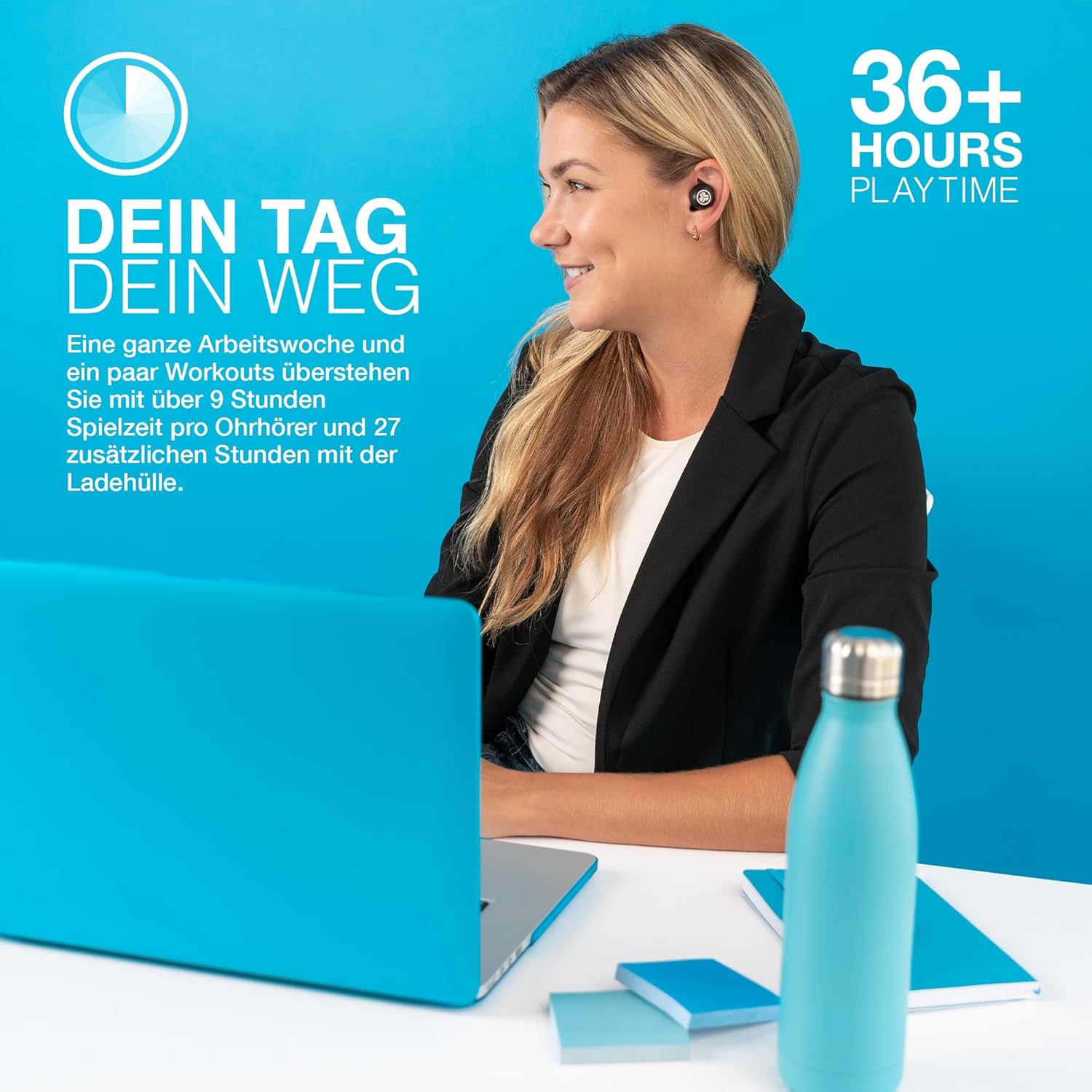 Thumbnail 2 de JLab JBuds Air Pro True Wireless In-Ear-Kopfhörer mit Bluetooth, Mikrofon & Tile-Tracker (Schwarz)