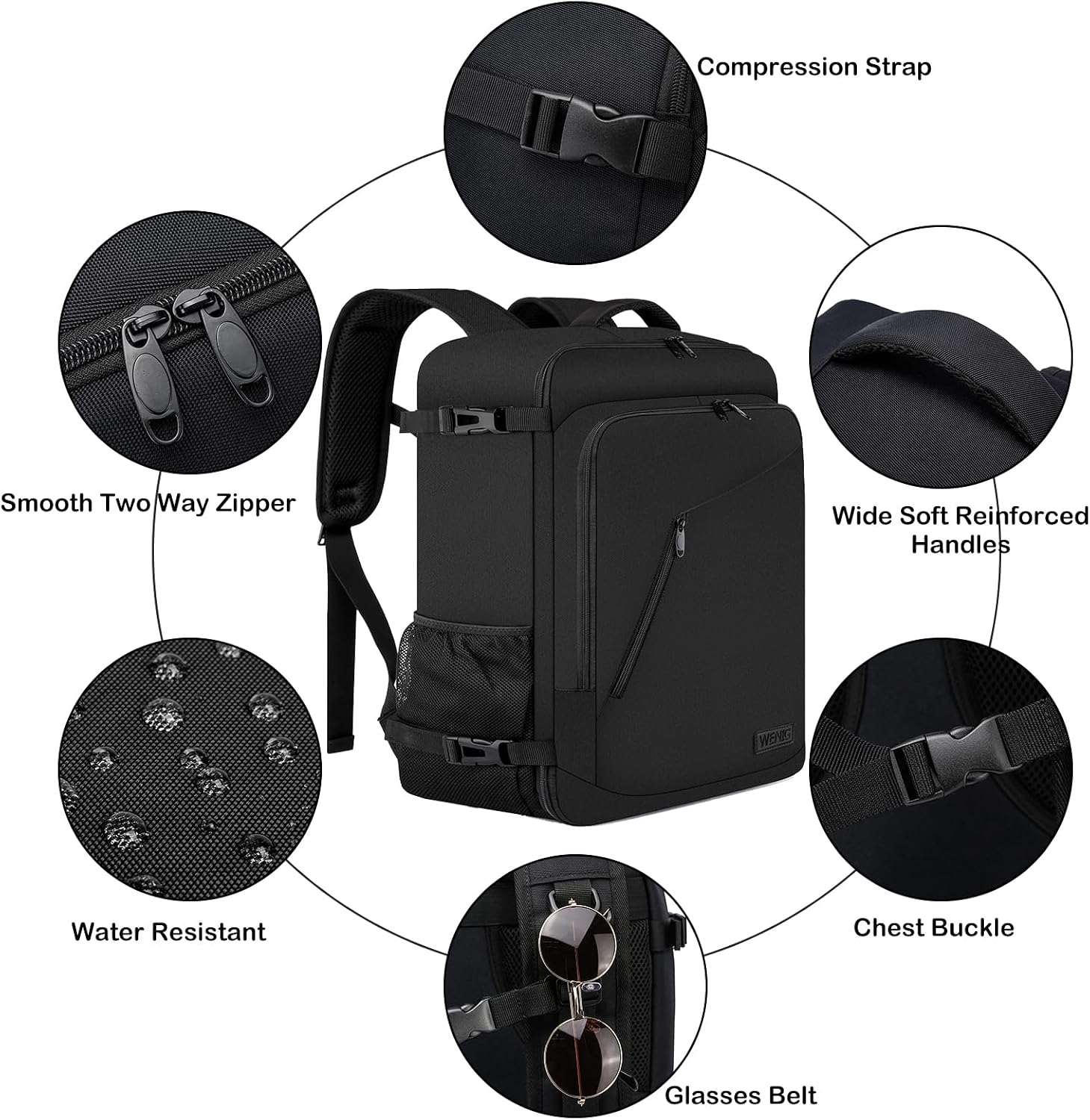 Thumbnail 5 de Handgepäck Rucksack 44L für Flugzeug, 17 Zoll Laptop