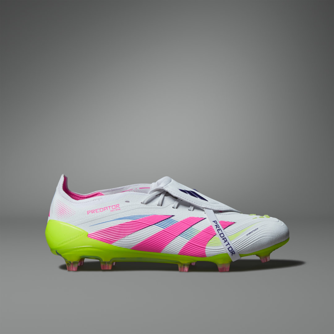Detalle de Adidas Predator Elite Fold-Over Tongue: bota de fútbol para césped natural seco (blanco)