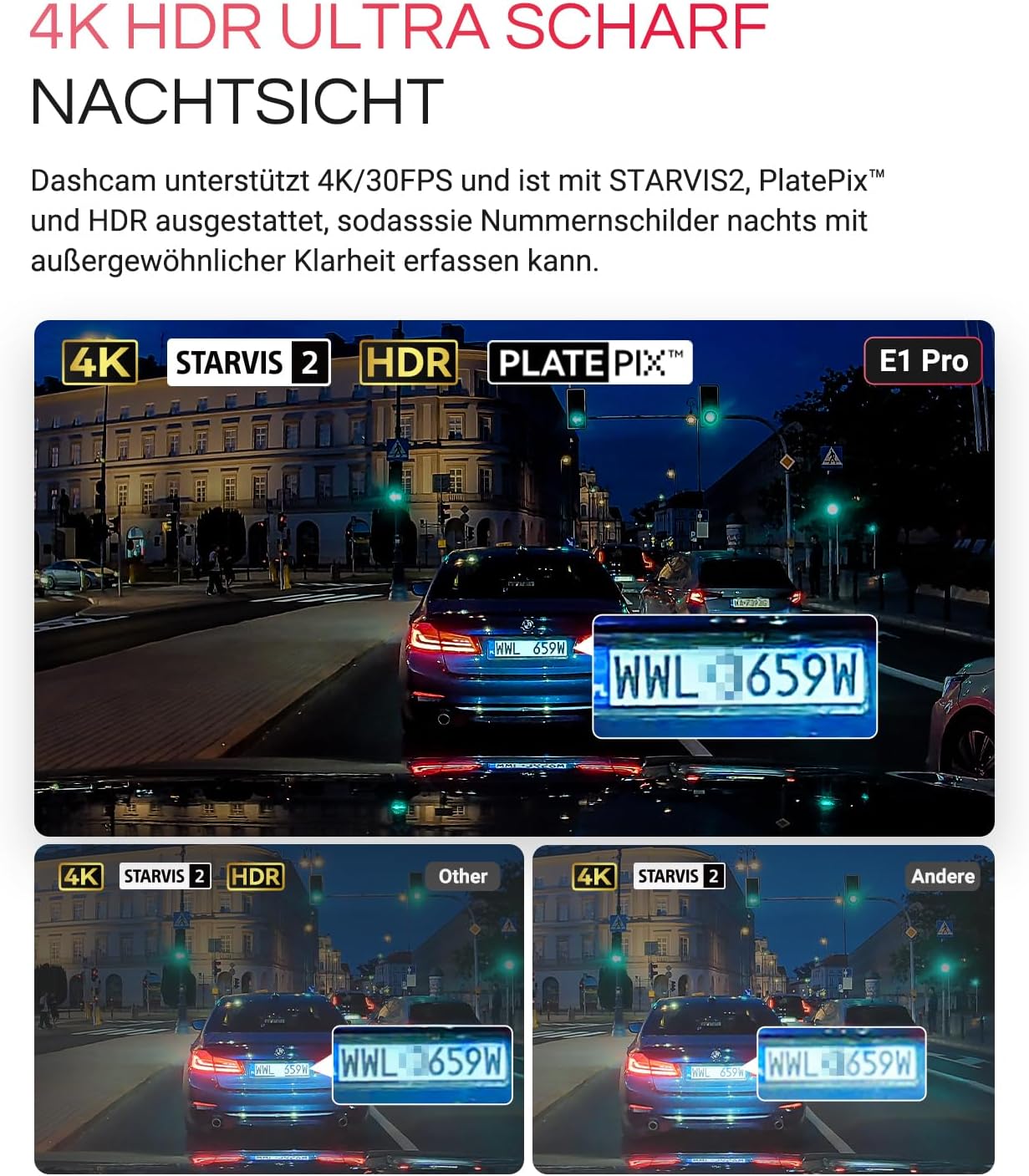 Thumbnail 2 de VANTRUE E1 Pro 4K Dashcam