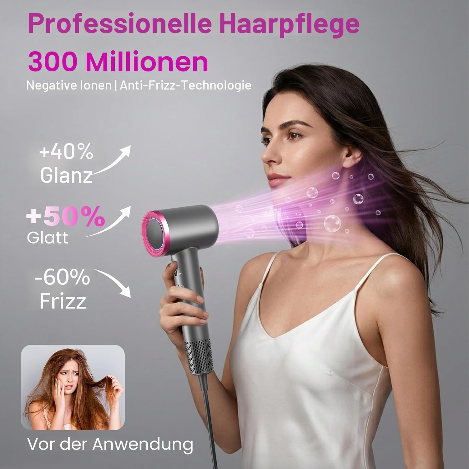 Thumbnail 2 de Haartrockner Ionen Föhn – Profi-Standards, 110000 U/min, 300 Mio. Negative-Ionen, leise