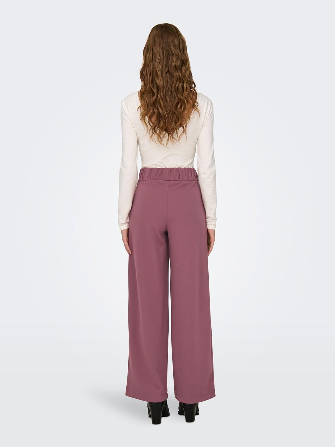 Detalle 2 de JDY GEGGO Marlene-Weitling Damenhose mit Schlupfbund und Flare-Schnitt