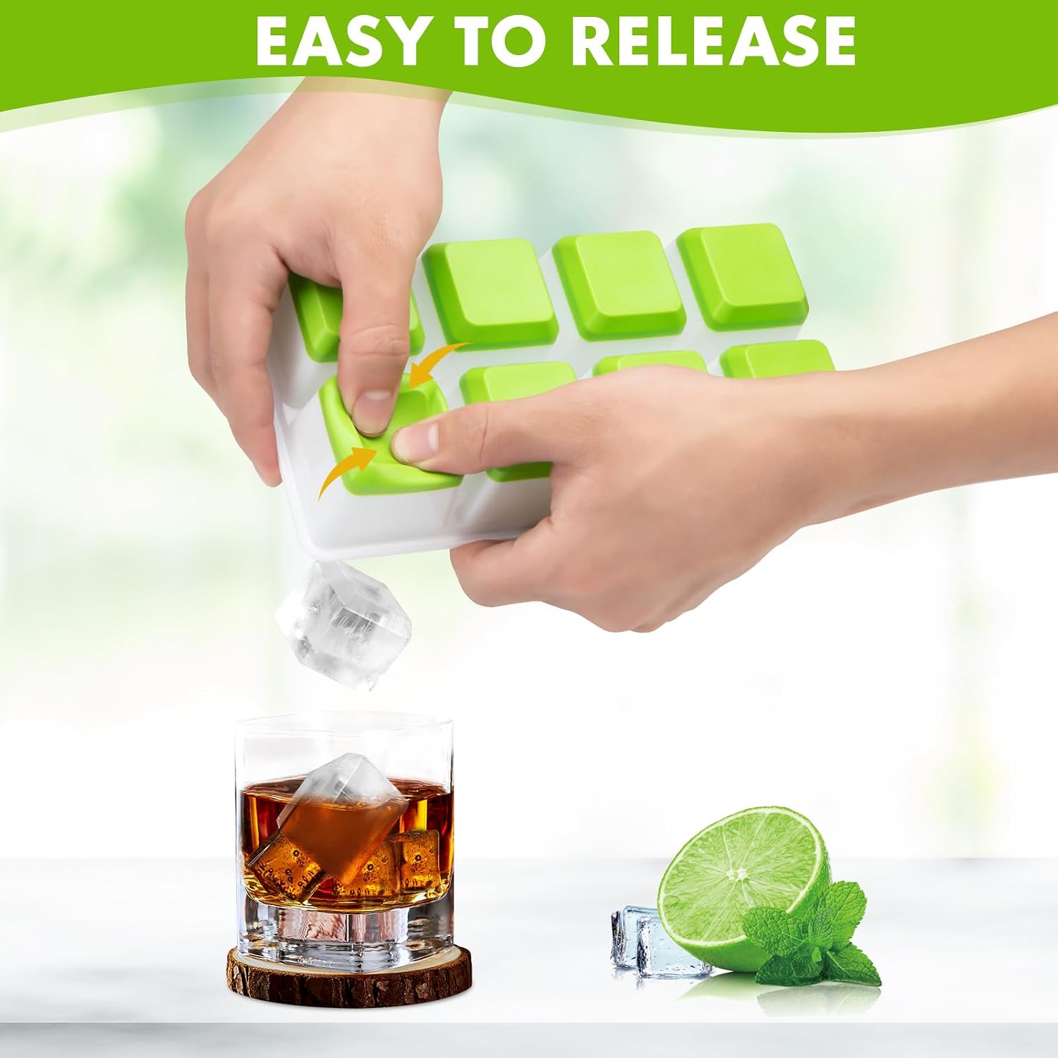 Detalle 2 de Sinnsally Silicone Ice Cube Trays 3‑Pack