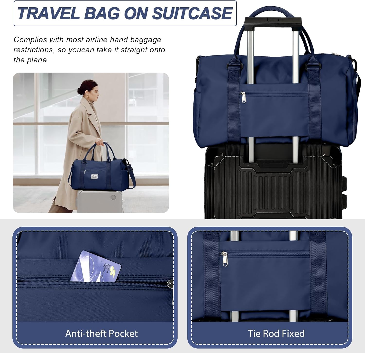 Detalle de HYC00 Sport Duffel Bag (HYC00) – Sporttasche mit Nassfach, Schuhfach und Tragevarianten