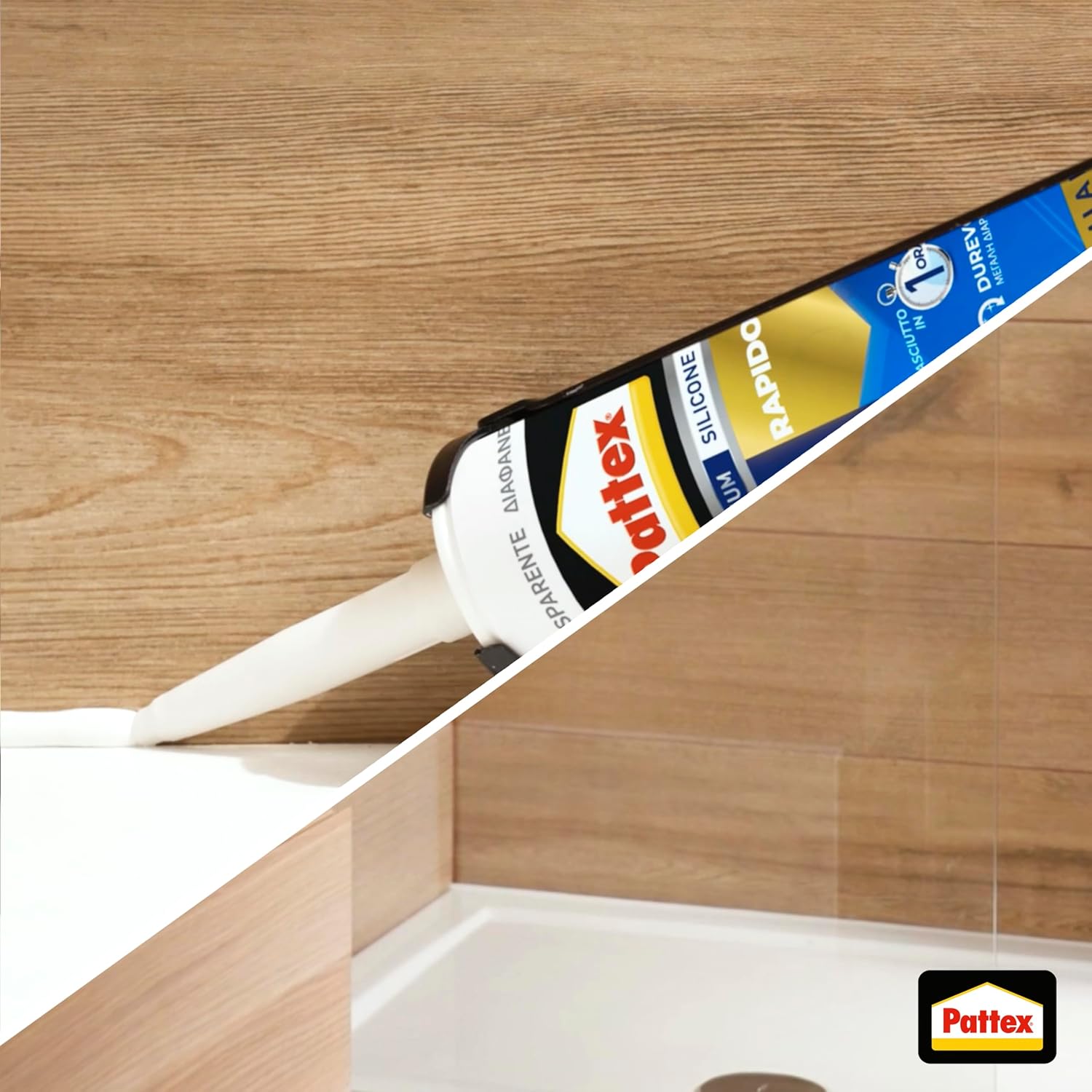 Thumbnail 3 de Pattex Bagni&Cucine Rapido Trasparente: sigillante silicone antimuffa, asciugatura rapida (300 ml)