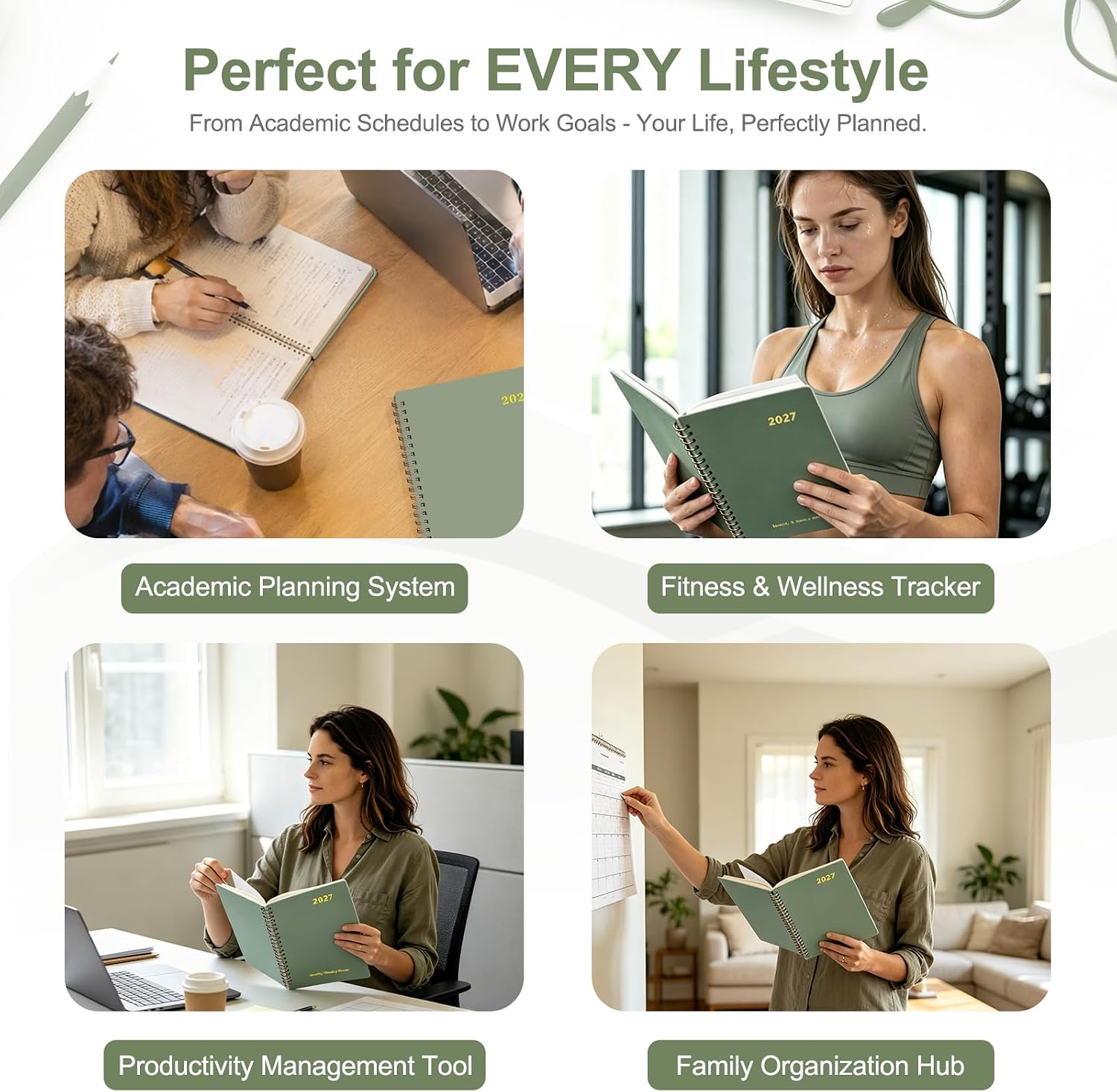 Thumbnail 6 de VALOME 2027 Weekly and Monthly Planner, A5 Hardcover, 100 GSM Paper