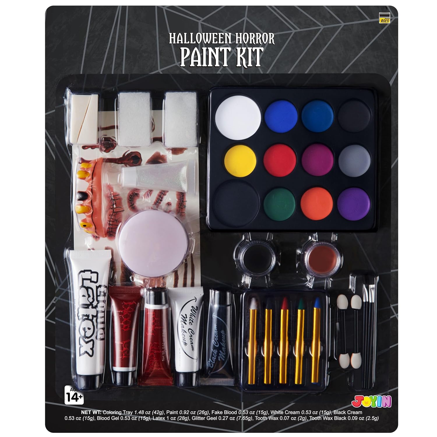 Detalle de JOYIN Halloween Makeup Set, 12-Color Face Paint, Crayons & Fake Blood
