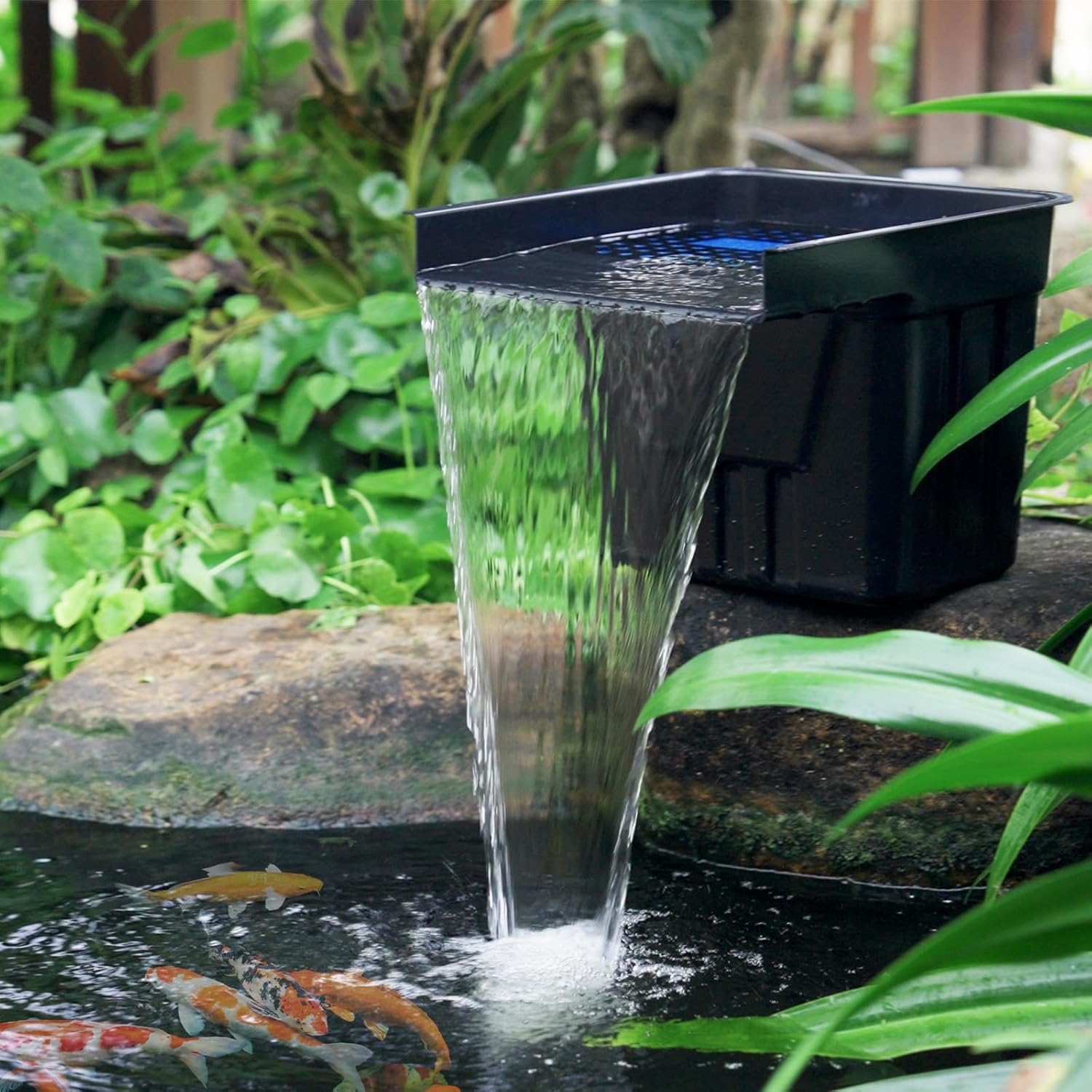 Thumbnail 1 de POPOSOAP Wasserfall-Teich-Set für den Außenbereich – 4500 L/h, 3 m Wellschlauch, Filtersystem