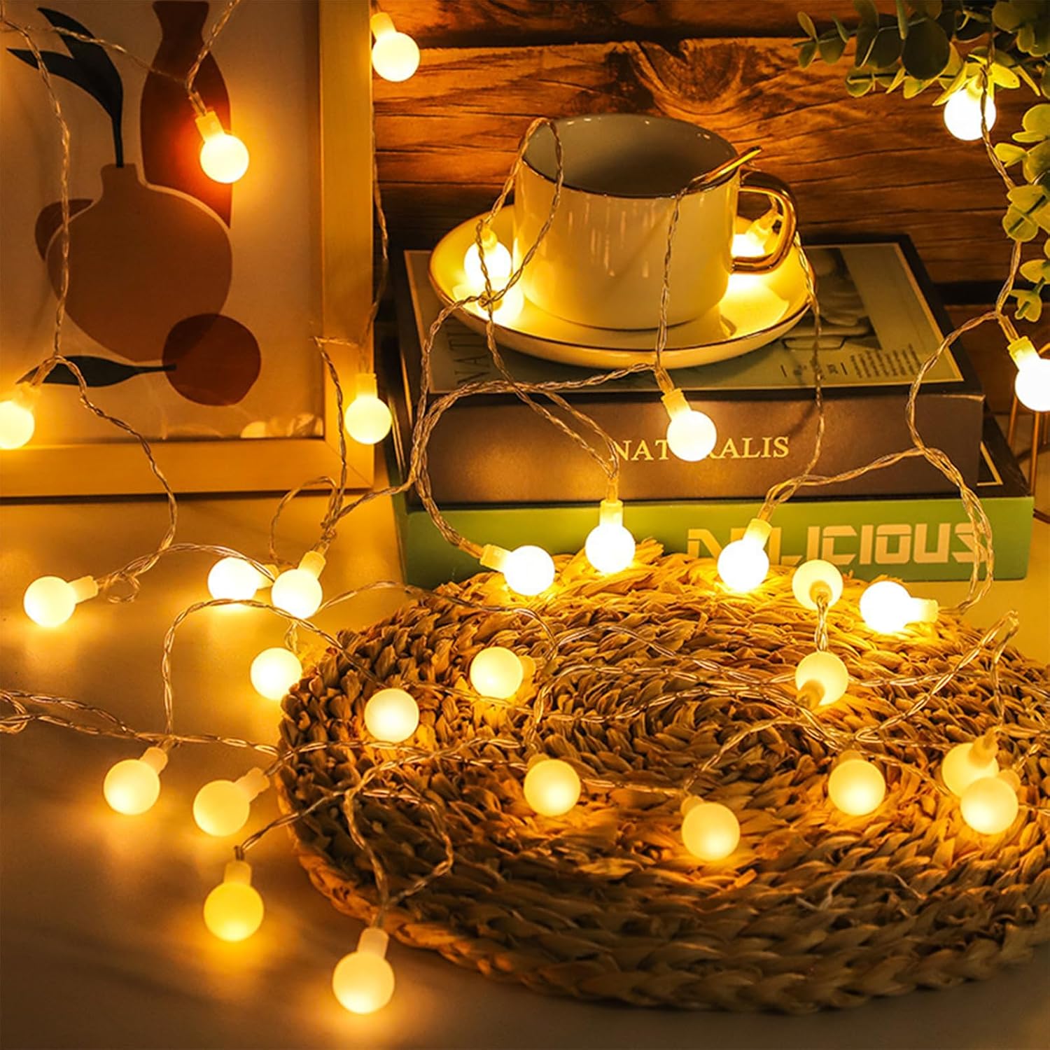 Thumbnail 3 de Kaleora LED Kugel-Lichterkette 6 m | 40 LED Warmweiß Kugeln, USB/Batterie, Innen & Außen geeignet