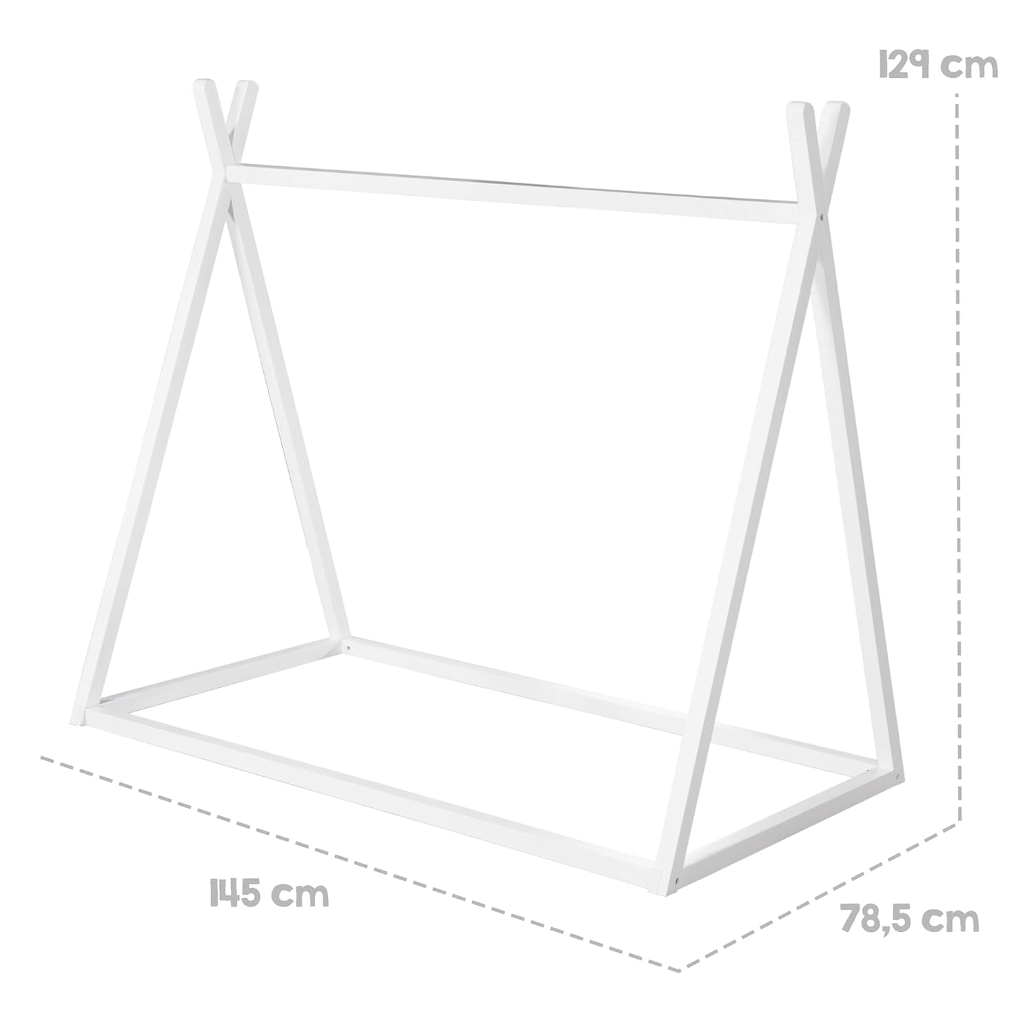 Thumbnail 1 de roba Tipibett 70 x 140 cm in Zeltform – Montessori-Kinderbett aus FSC-Holz, weiß lackiert