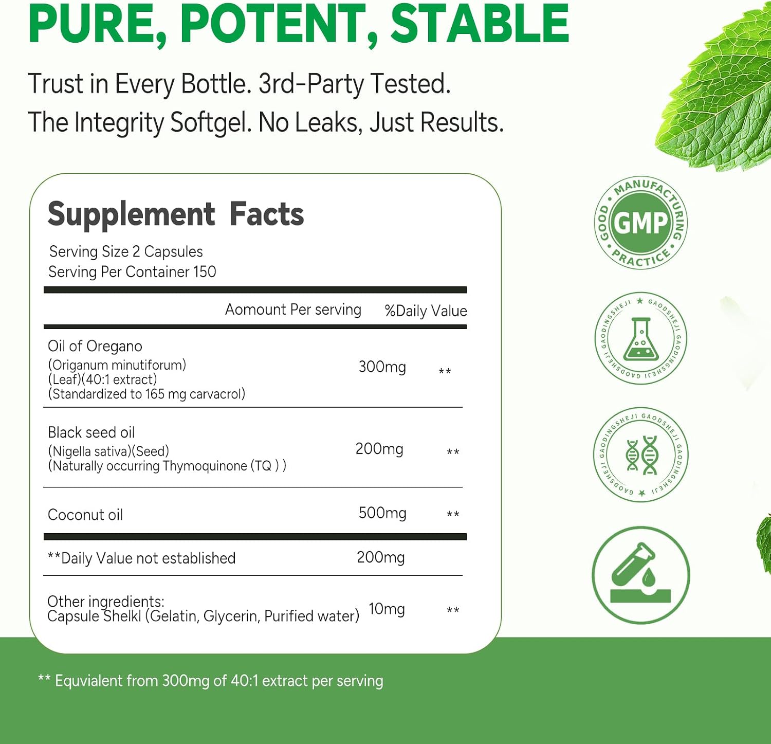 Detalle 1 de TIMORA Oregano Oil Softgels 40:1
