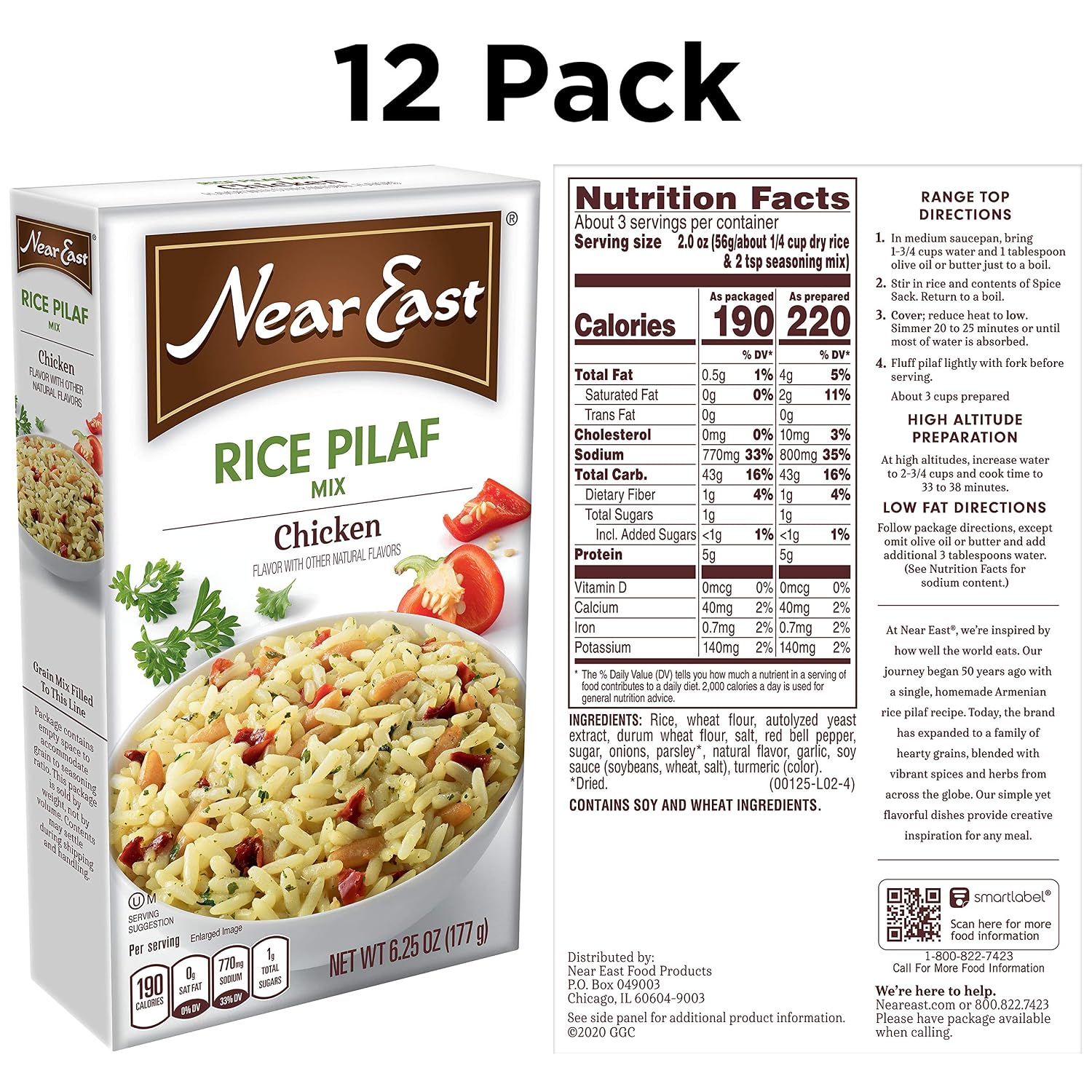 Detalle 2 de Near East 10072251001256 Chicken Rice Pilaf Mix, 6.25 oz, 12-Pack