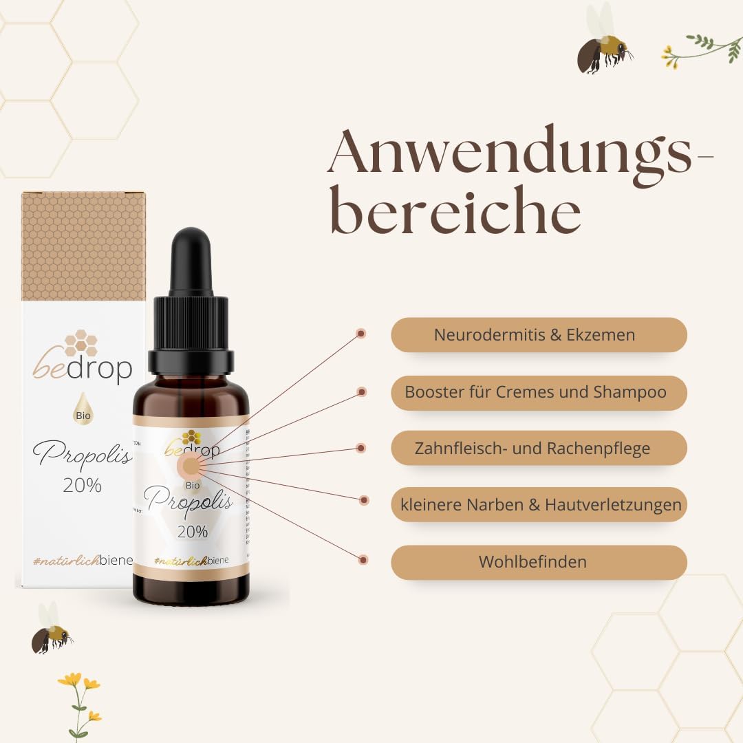 Detalle de Bio Propolis Tropfen 20% (hochdosiert) – Imker-Extrakt als Tinktur, 20%-Standardisierung