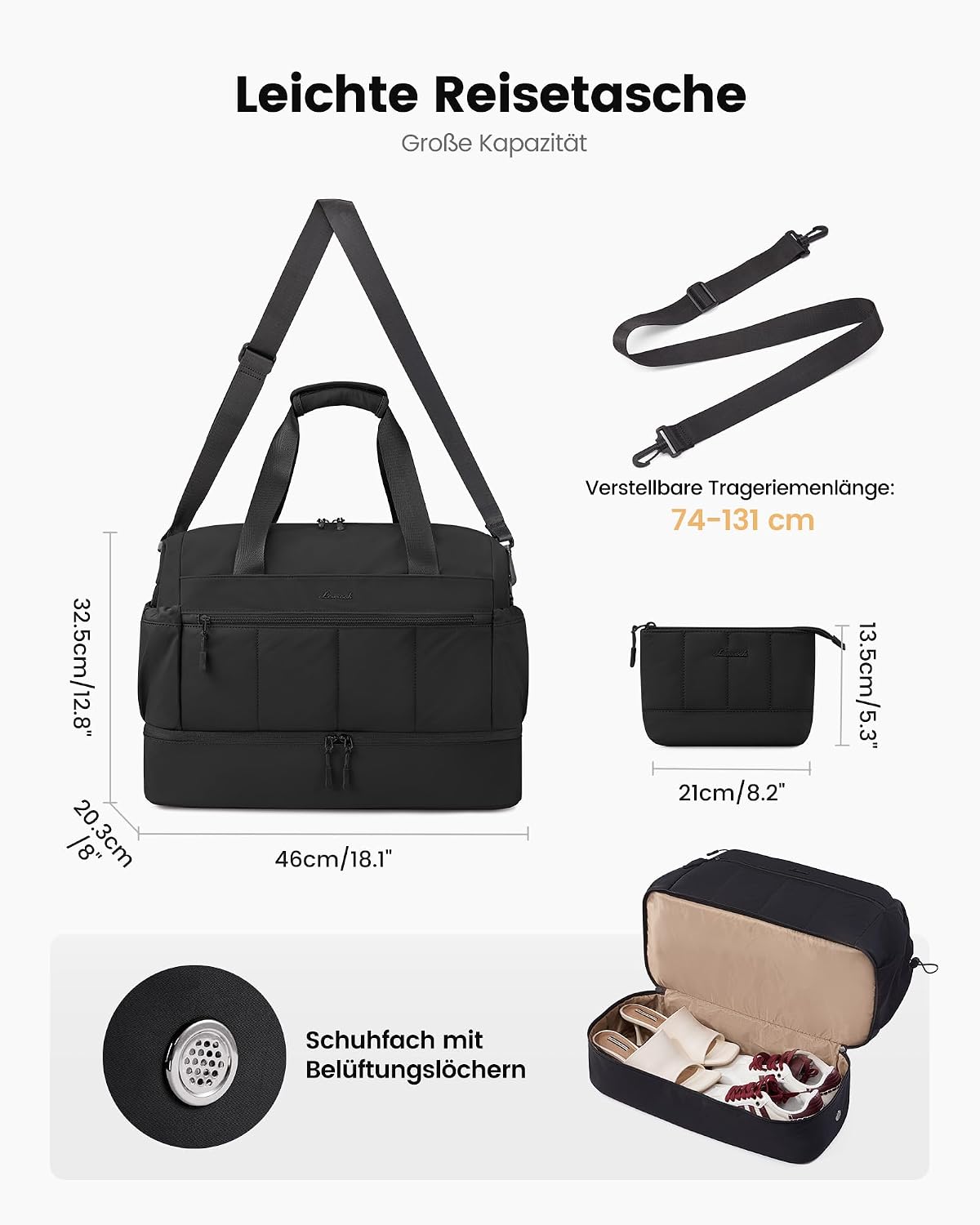 Detalle 2 de LOVEVOOK Reisetasche 30 l Khaki für Damen