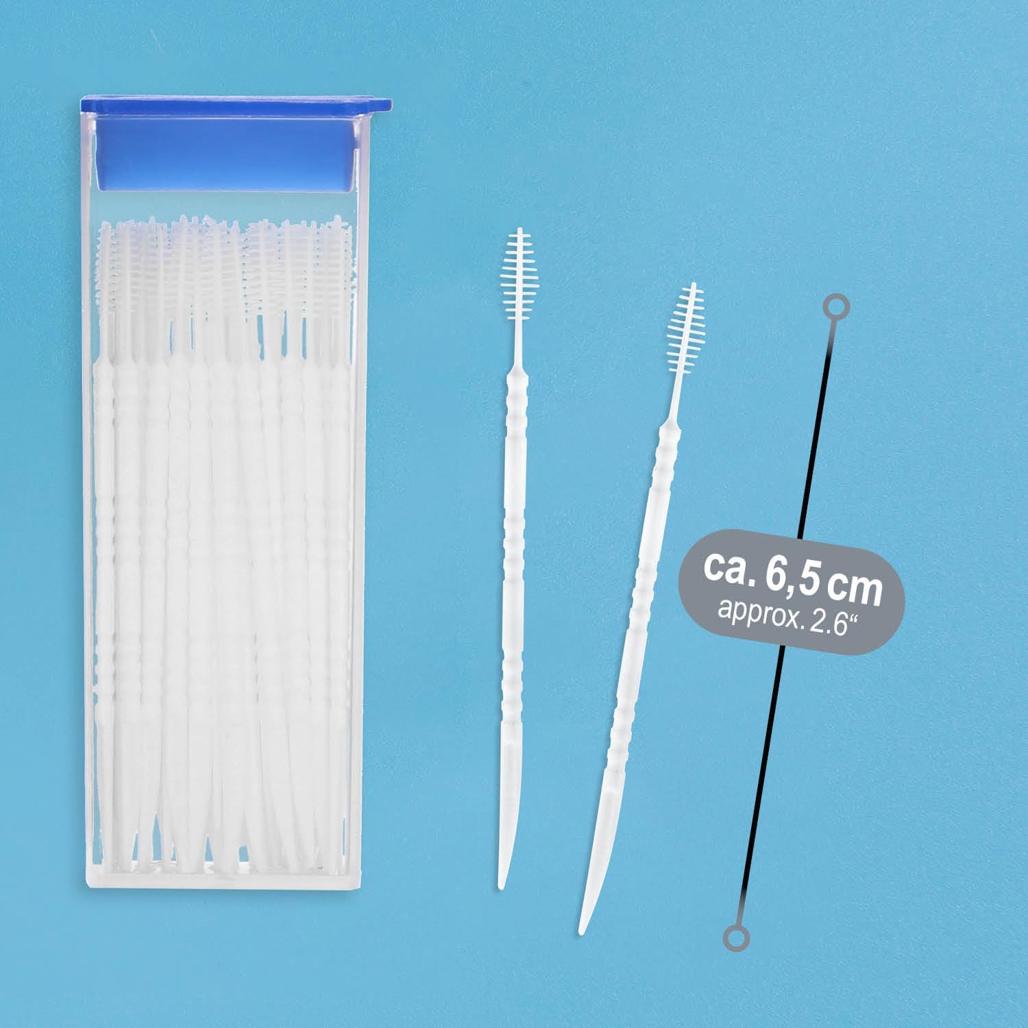 Detalle de COM-FOUR® 120x Spazzola interdentale con distributore: pulizia accurata in viaggio