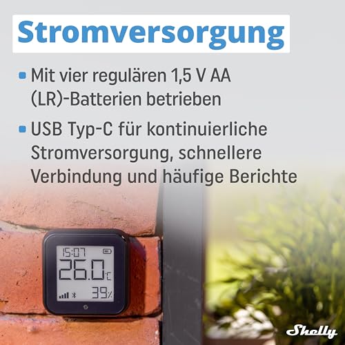 Thumbnail 6 de Shelly H&T Gen3 WLAN-Temperatur- und Feuchtigkeitssensor, Schwarz, E-Paper-Display
