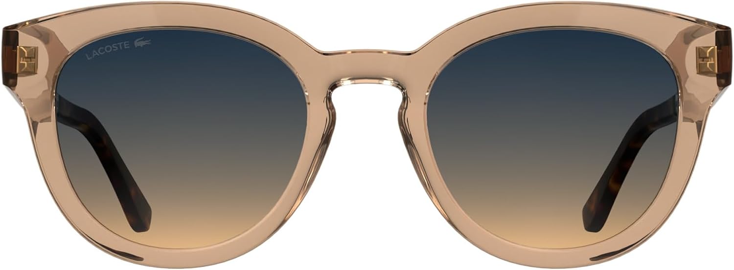 Detalle de Lacoste L6070s occhiali da sole donna con aste in metallo e logo dorato