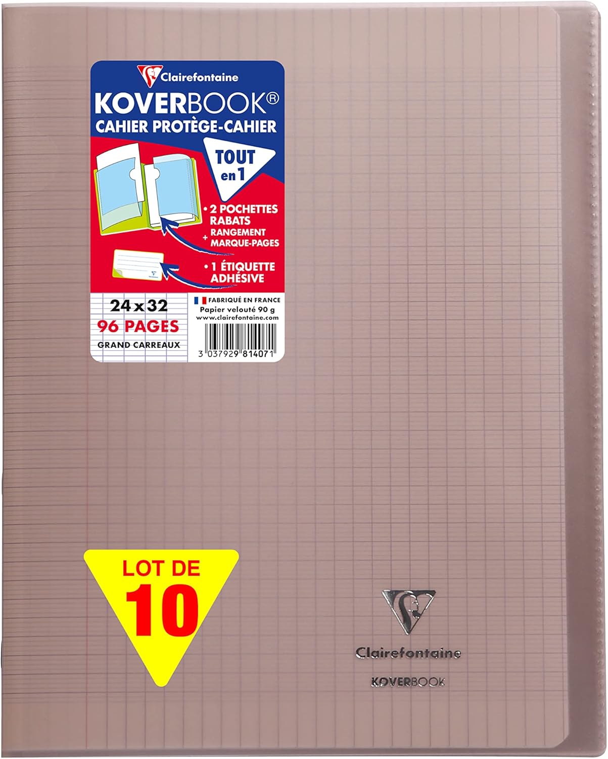 Thumbnail 5 de Clairefontaine 984420AMZC – Lot de 2 Cahiers Agrafés Koverbook 24x32 cm, 48 Pages, 90 g, Couverture Polypro, Incolore