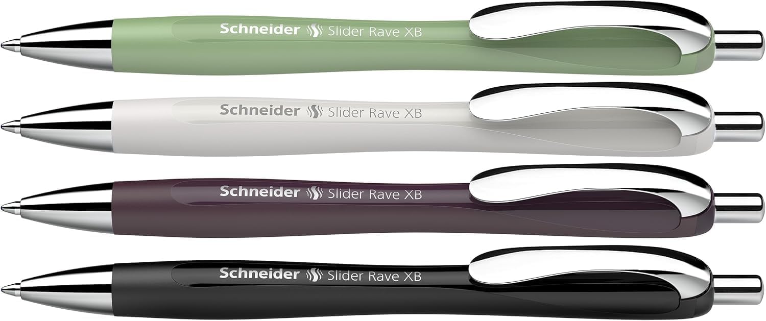Detalle 2 de Schneider Slider Rave XB Kugelschreiber – 5 Stück Naturgrün, Blau Tinte