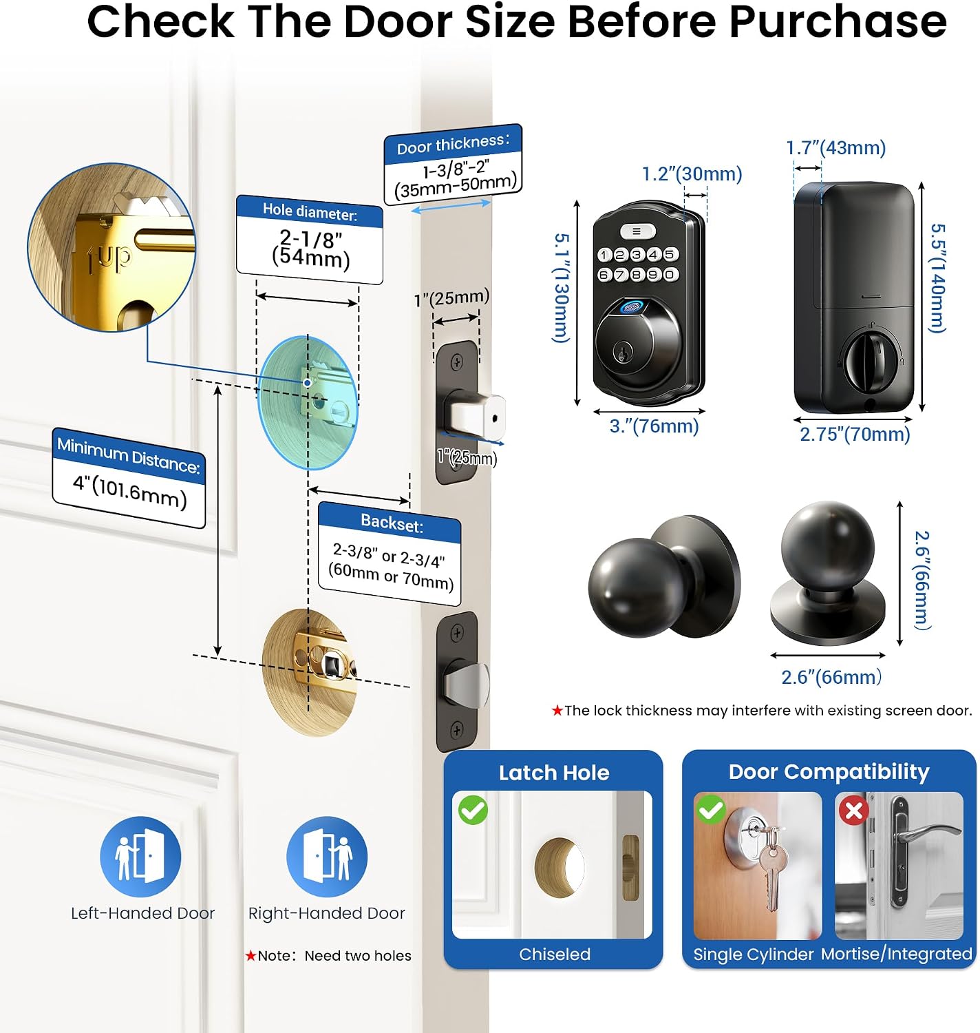 Detalle de Veise Fingerprint Deadbolt Door Lock