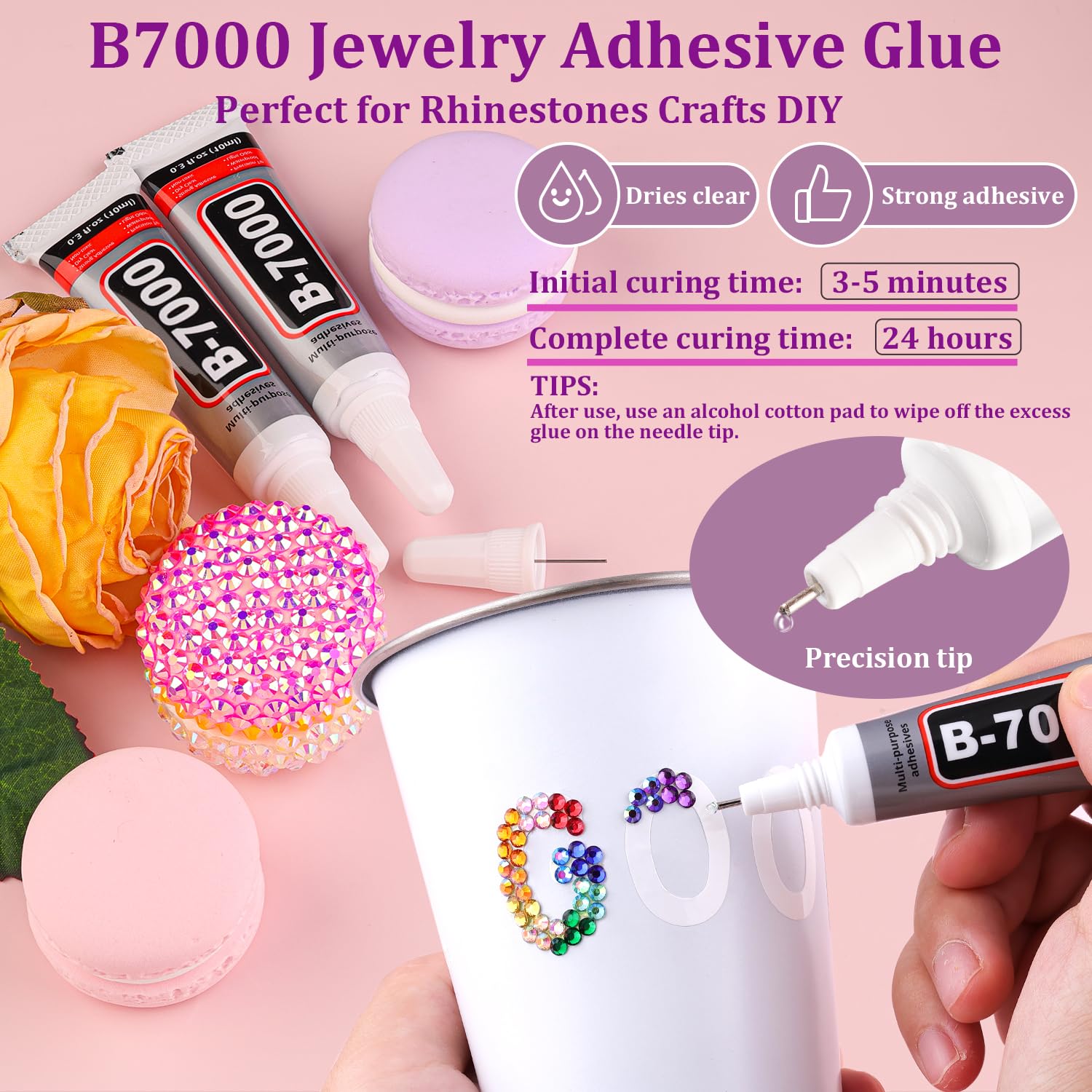 Detalle de 22000Pcs Resin Rhinestones for Bedazzling with Tweezers — Mixed Colors 2/3/4mm Set with B7000 Glue