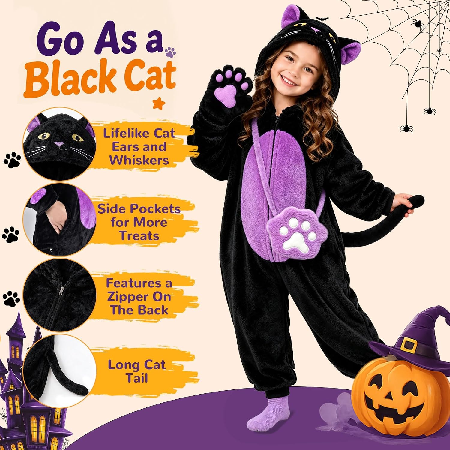 Detalle 2 de Black Cat Costume for Girls