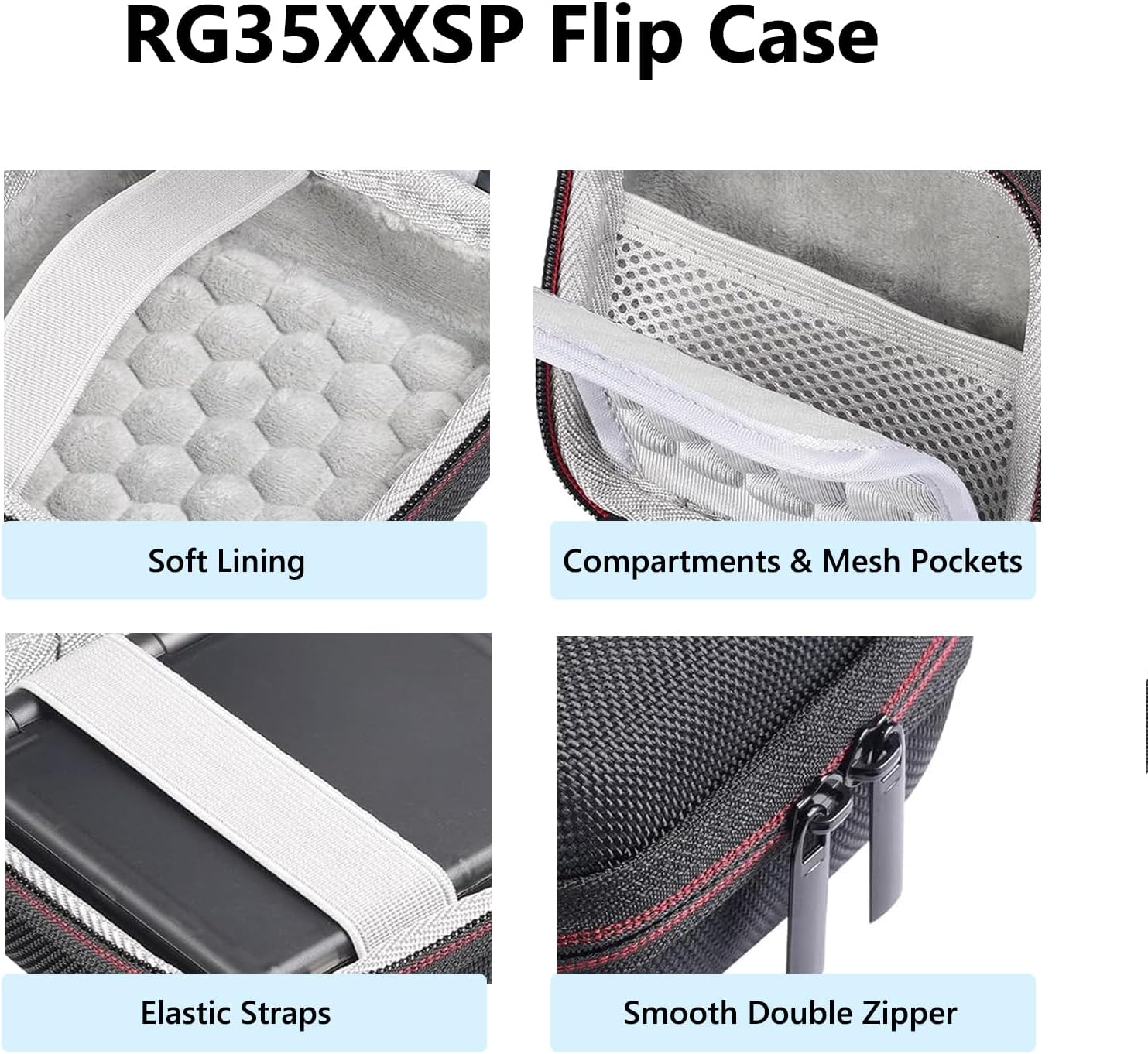 Detalle de RG35XXSP/RG35XXSP Flip/RG34XXSP対応 ハードEVAキャリーケース メッシュポケット付き