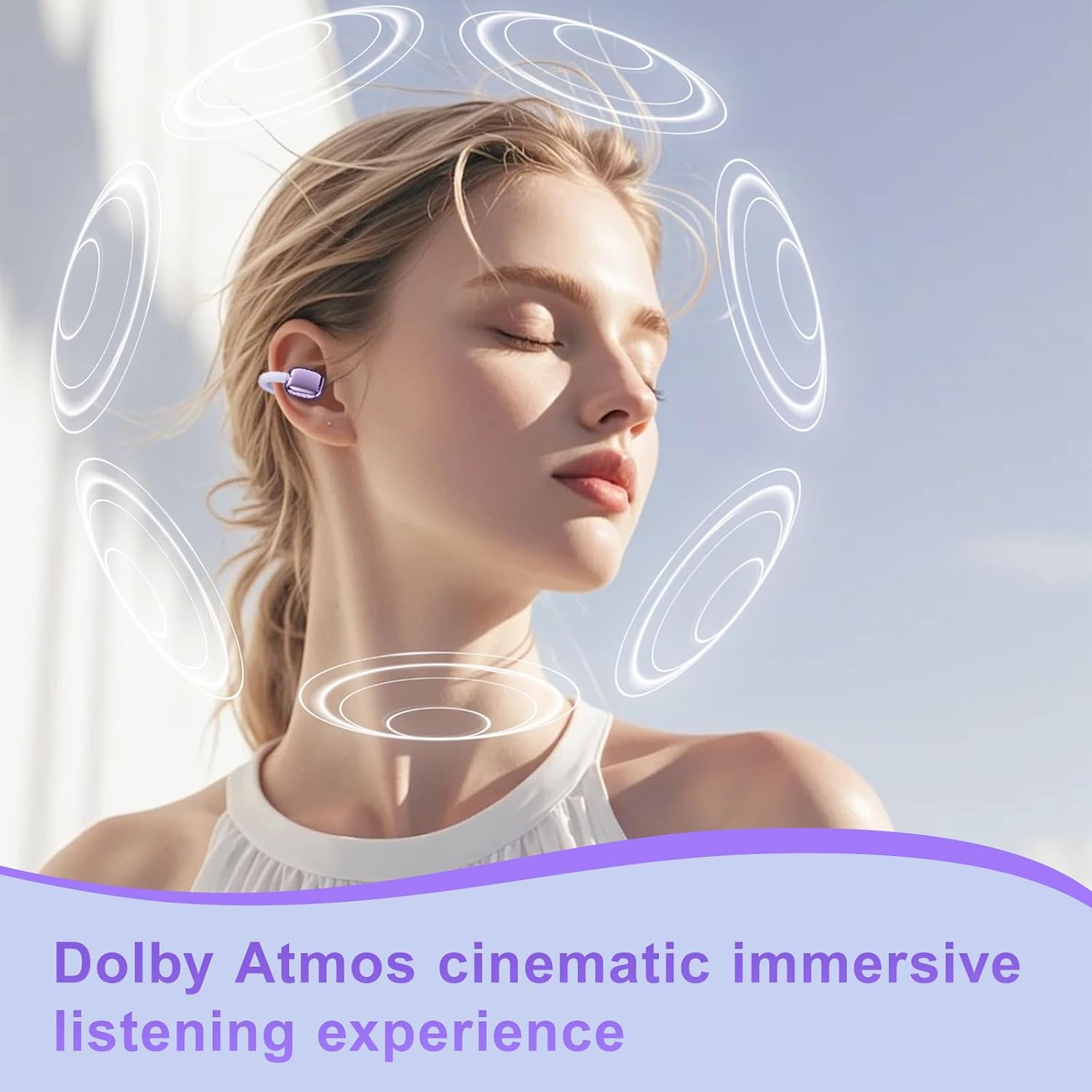 Thumbnail 2 de zaanieo Open Ear Wireless Earbuds: Clip-On Design with ENC Mic, 50h Playtime
