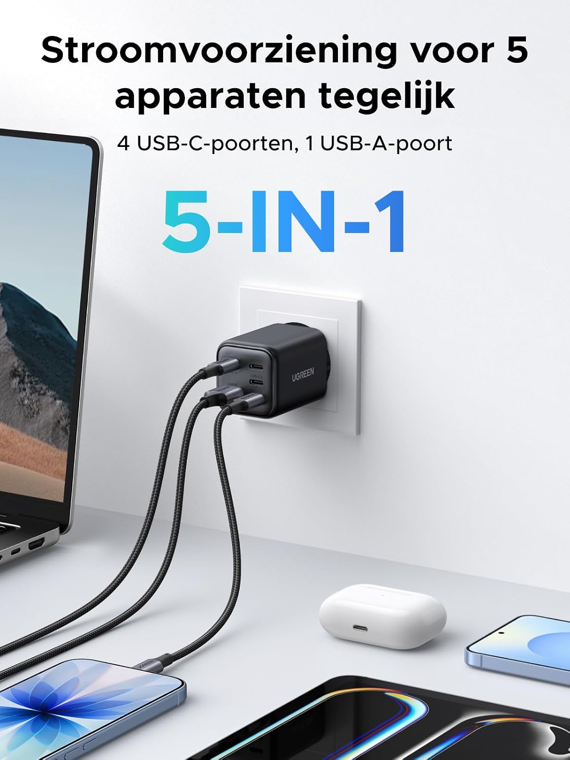 Thumbnail 2 de UGREEN 45W USB-oplader met 5 poorten, GaN II en PPS