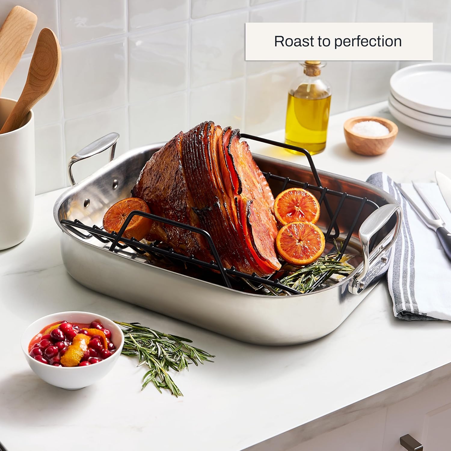 Thumbnail 2 de All-Clad stainless steel roaster 13" x 16
