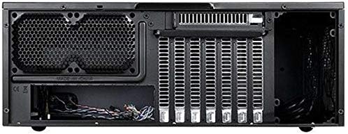 Detalle 1 de SilverStone SST-GD09B – czarna obudowa komputerowa ATX z montażem zasilacza na dole