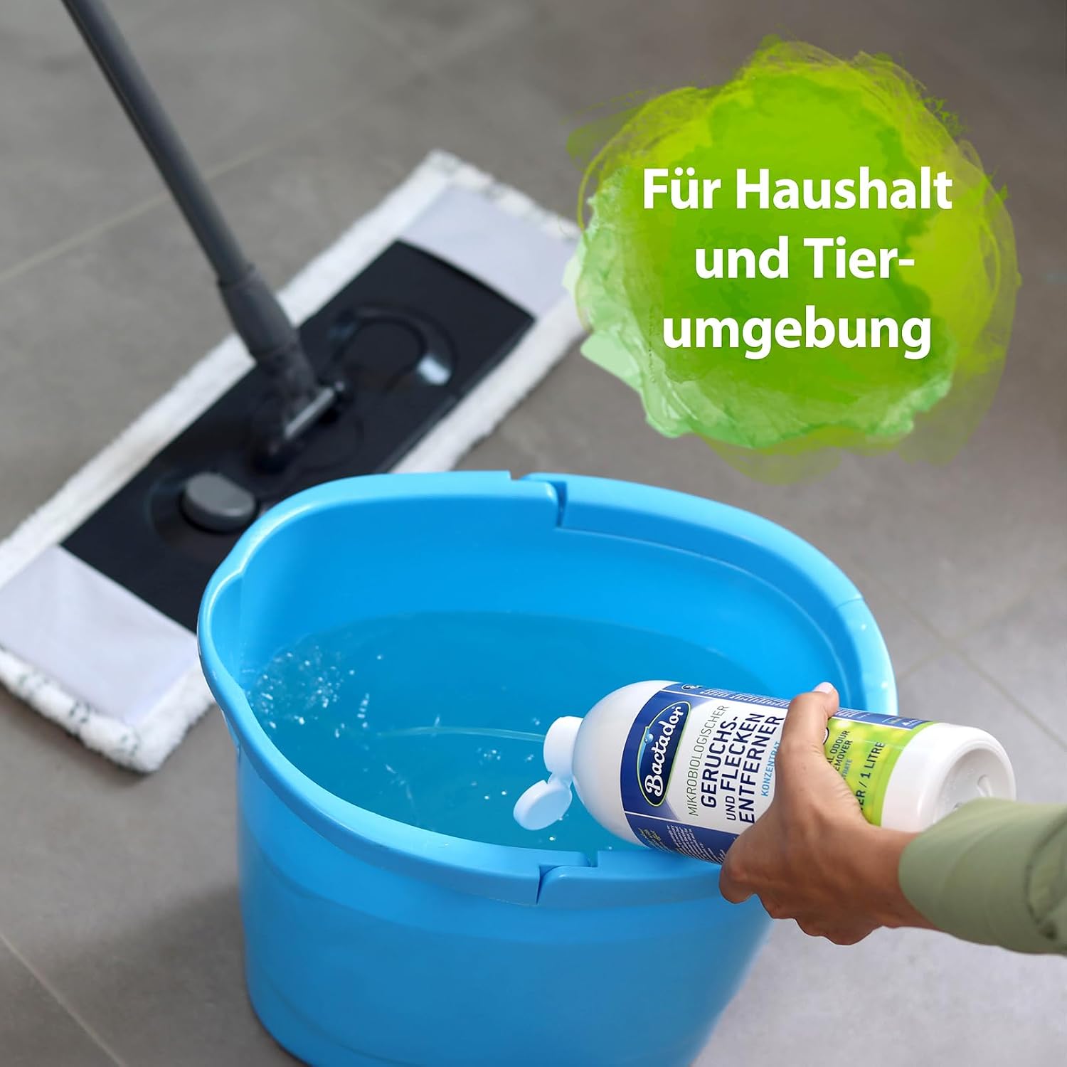 Detalle de Bactador Enzymreiniger Konzentrat 1L – Geruchsneutralisierer & Fleckenentferner für Hundeurin und Katzenurin