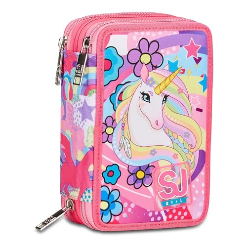 Detalle de SJ Gang Astuccio 3 zip Unicorno per scuola