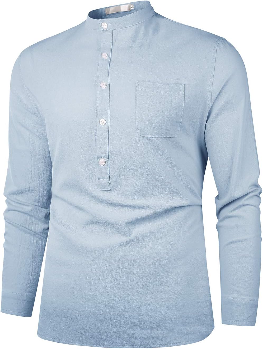 Detalle 1 de AUDATE Herren Leinenhemd Regular Fit mit Knöpfen