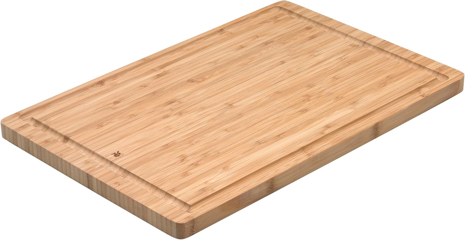 Detalle de WMF Schneidebrett aus Bambus natur, 38 x 25 x 1,9 cm – rechteckiges Holzbrett mit Saftrille