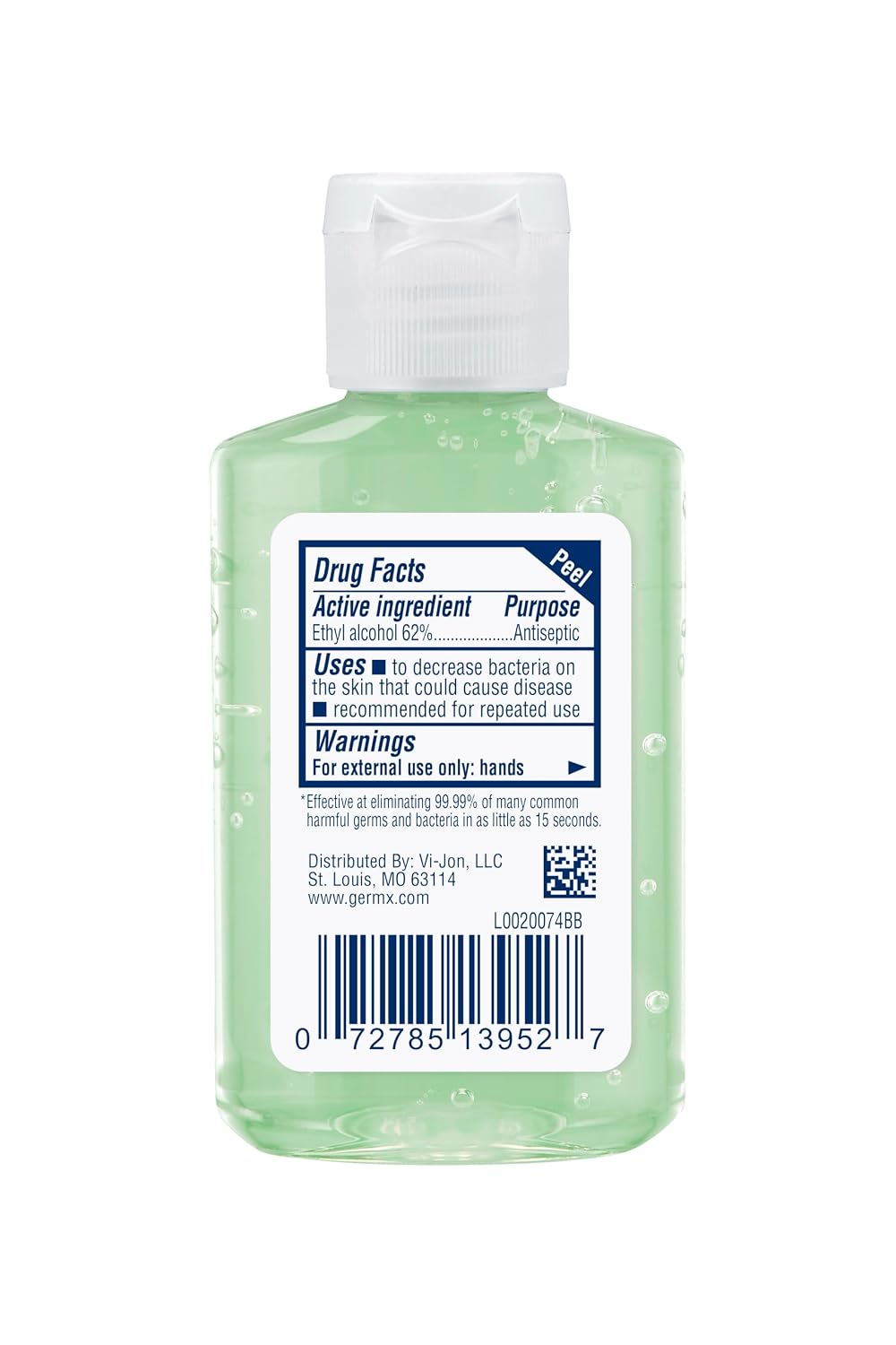 Detalle de Germ-X Original Hand Sanitizer Gel, 2 fl oz, Aloe & Vitamin E