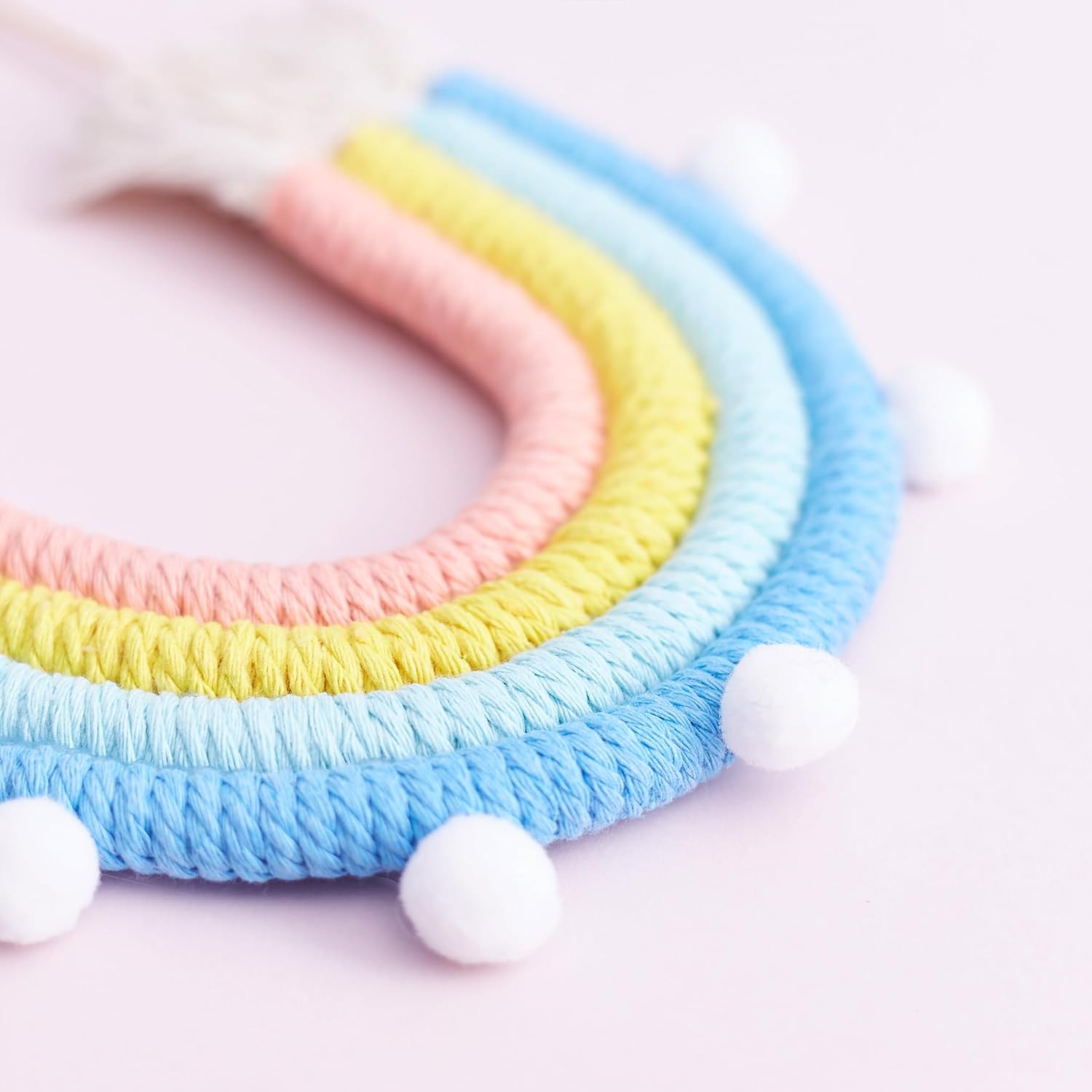 Thumbnail 3 de The Baked Studio Boho Braided Rainbow and Cloud Cake Topper (Pastel Blues)