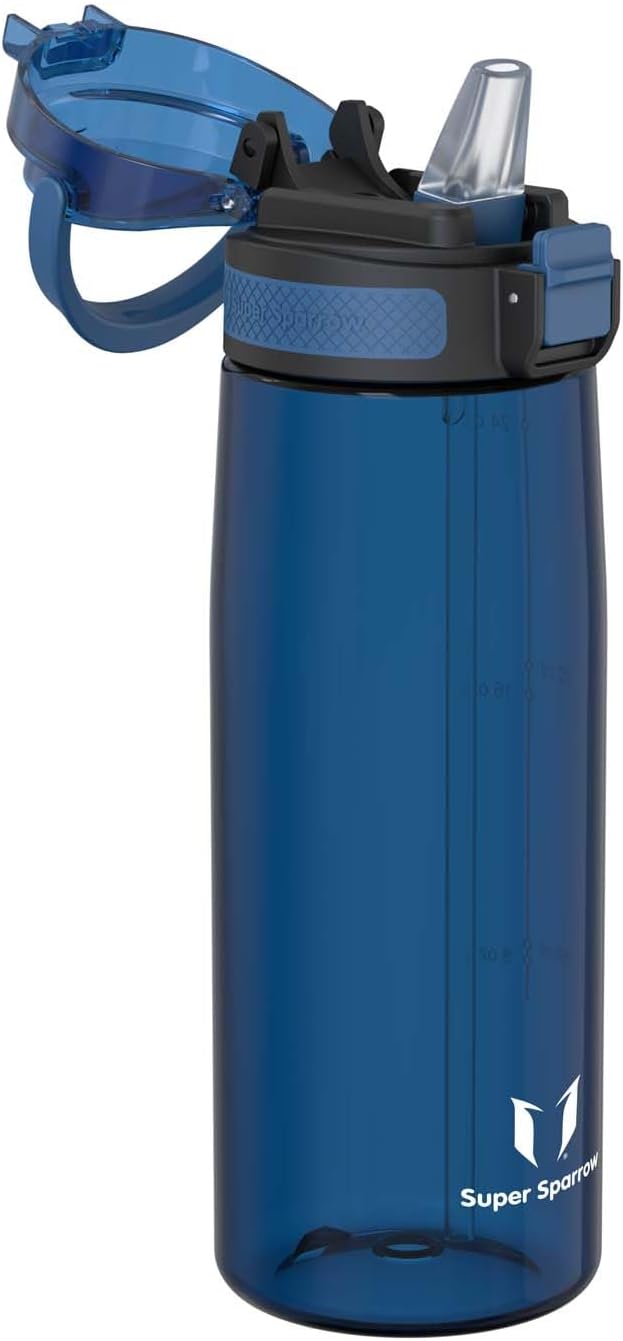Detalle 2 de Super Sparrow ZM-ELP ストロー付き水筒 750ml Tritan製・BPAフリー・食洗機対応
