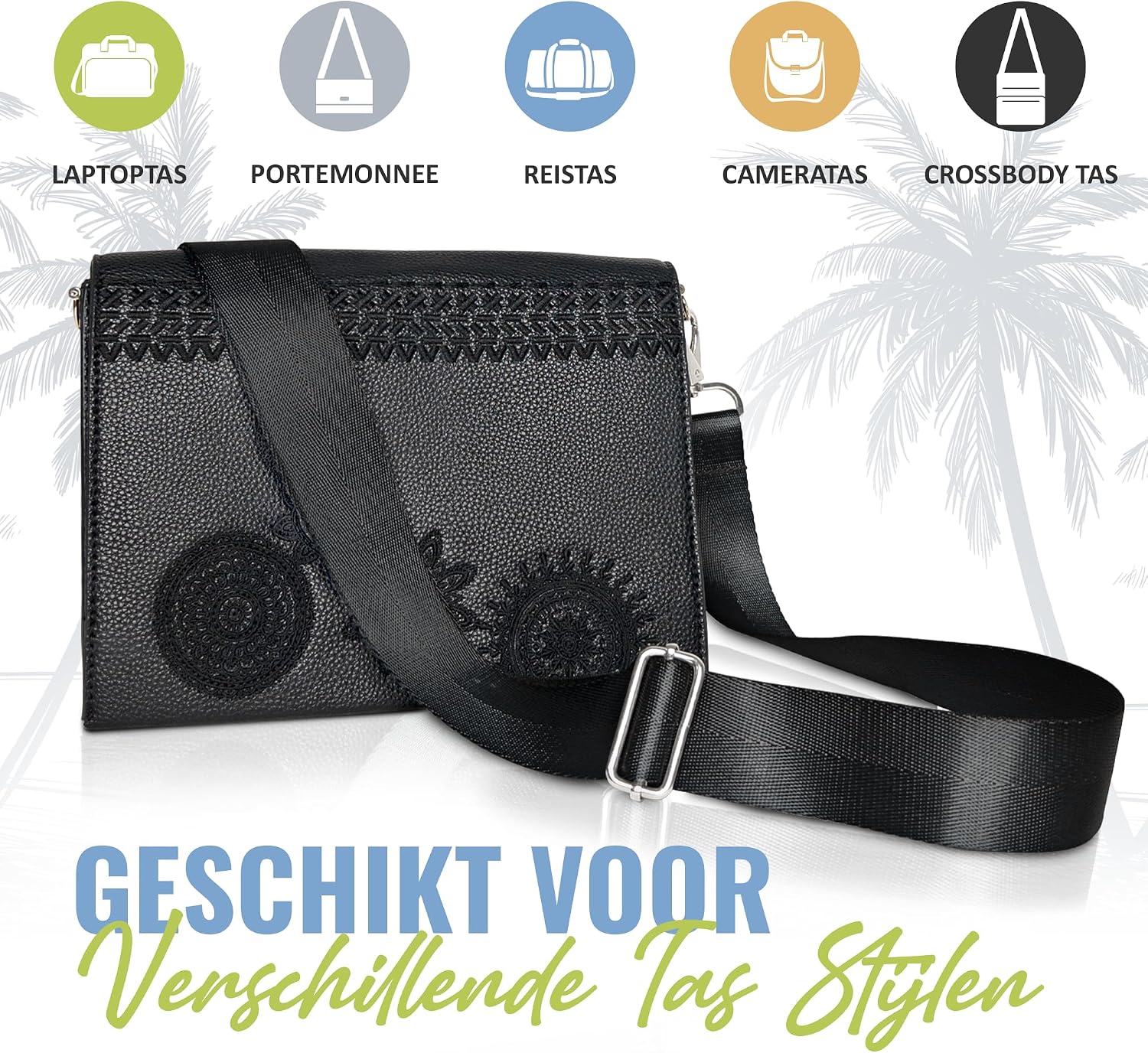 Thumbnail 6 de BOACAY brede vervangende schouderriem voor tassen, verstelbaar, nylon, 80–143 cm